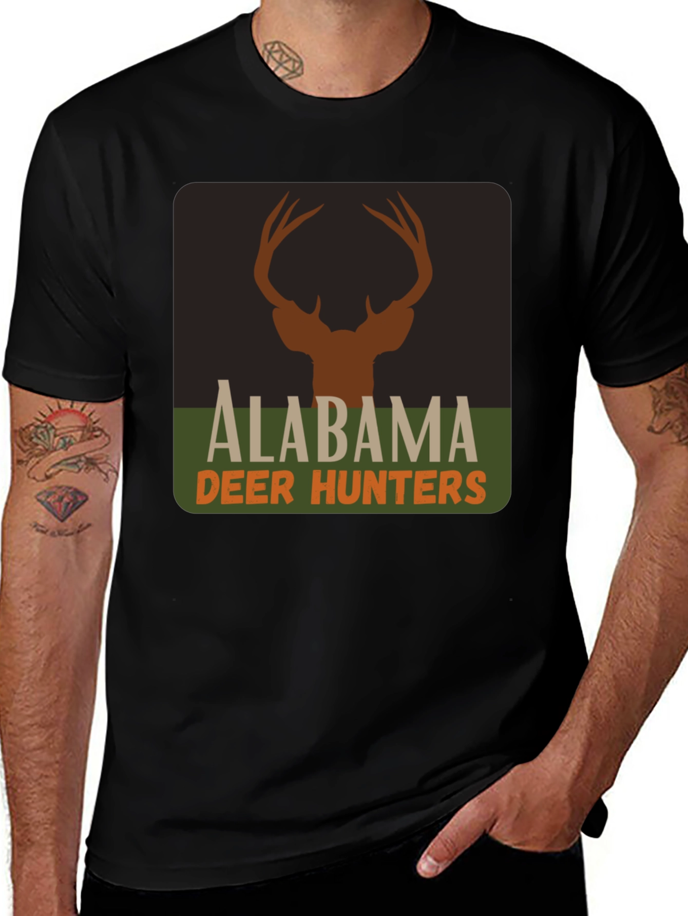 Variant 9 of Alabama Deer Hunters Graphic T-Shirt - Hunting Season Apparel