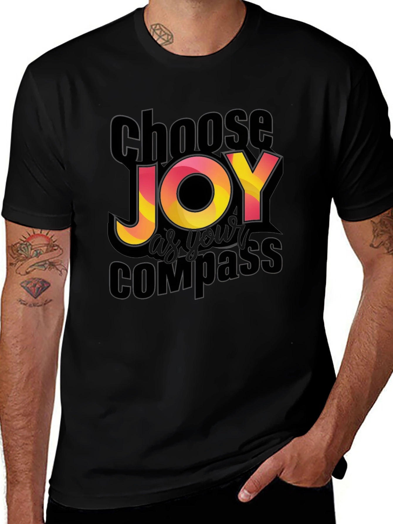 Variant 20 of Choose Joy Compass Graphic T-Shirt