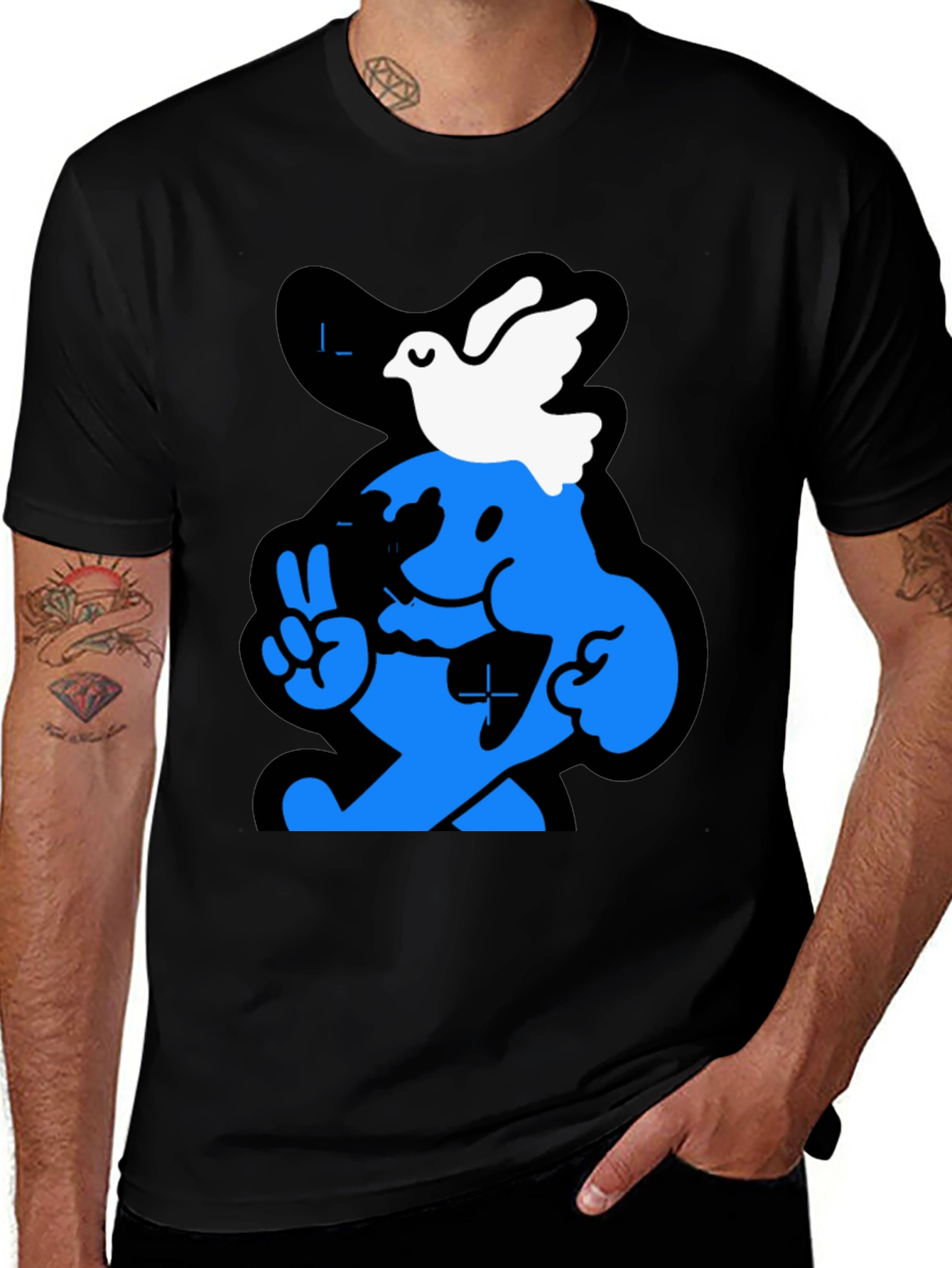 Variant 28 of Peace Dove Graphic Tee - Black