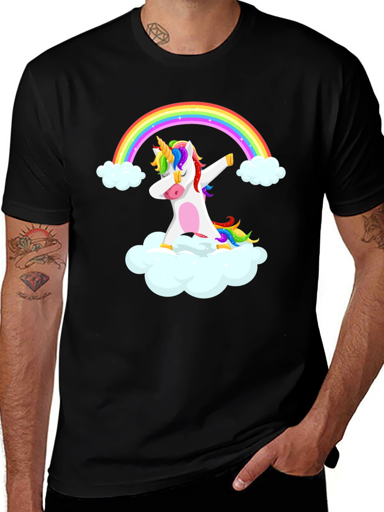 Variant 8 of Dabbing Unicorn Rainbow T-Shirt