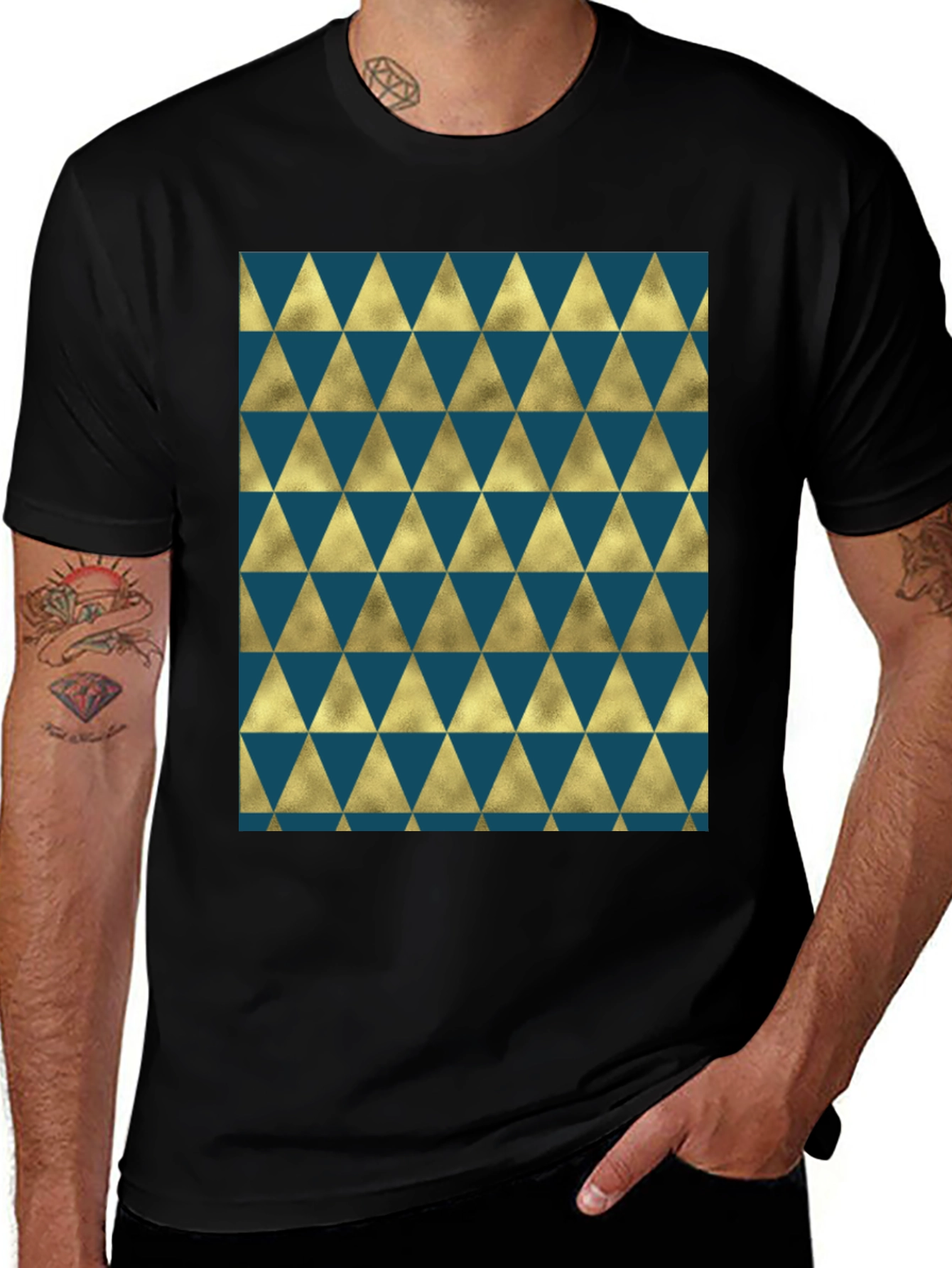 Variant 4 of Geometric Triangle Pattern T-Shirt
