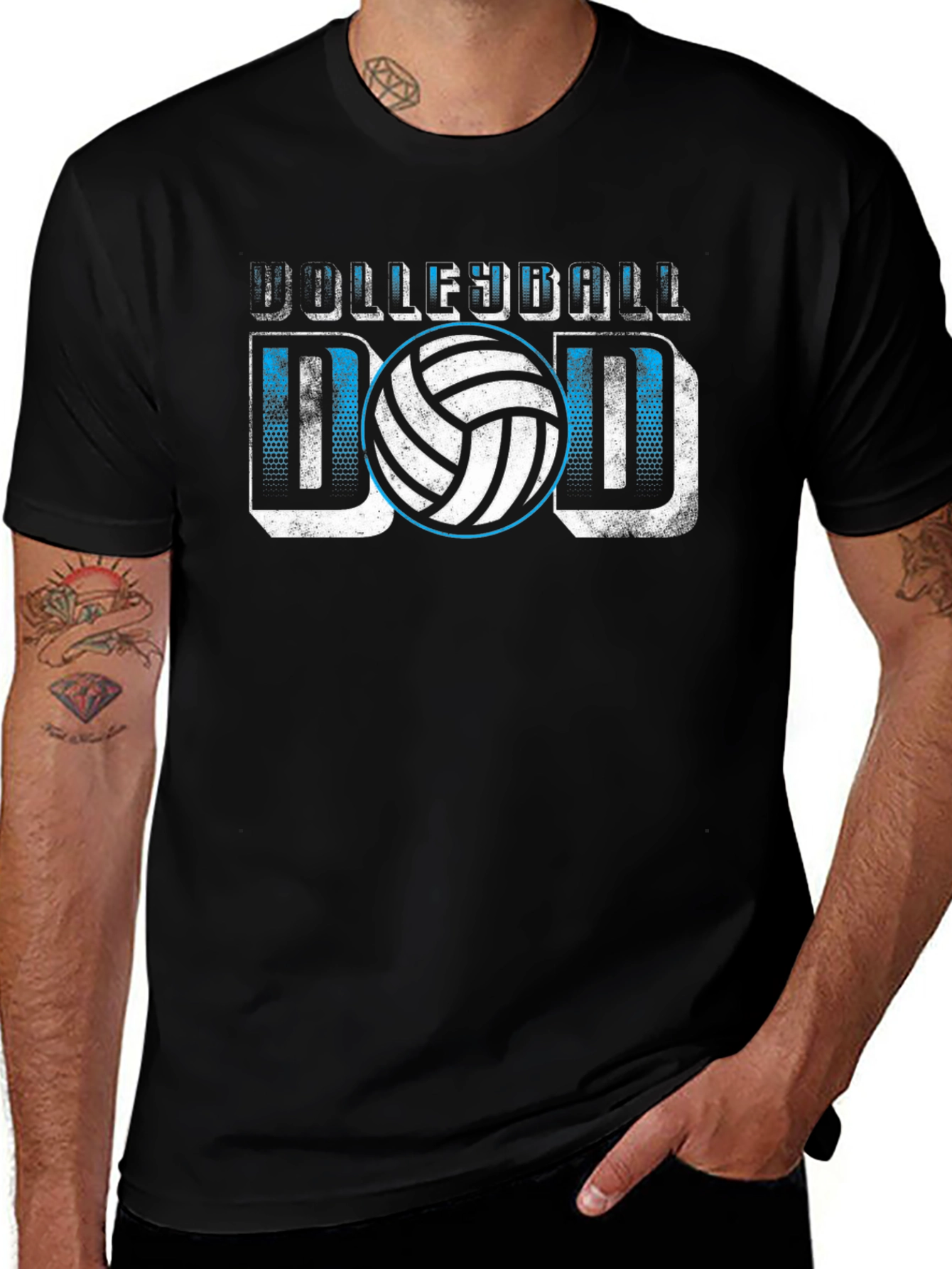 Variant 24 of Volleyball Dad Graphic T-Shirt - Black