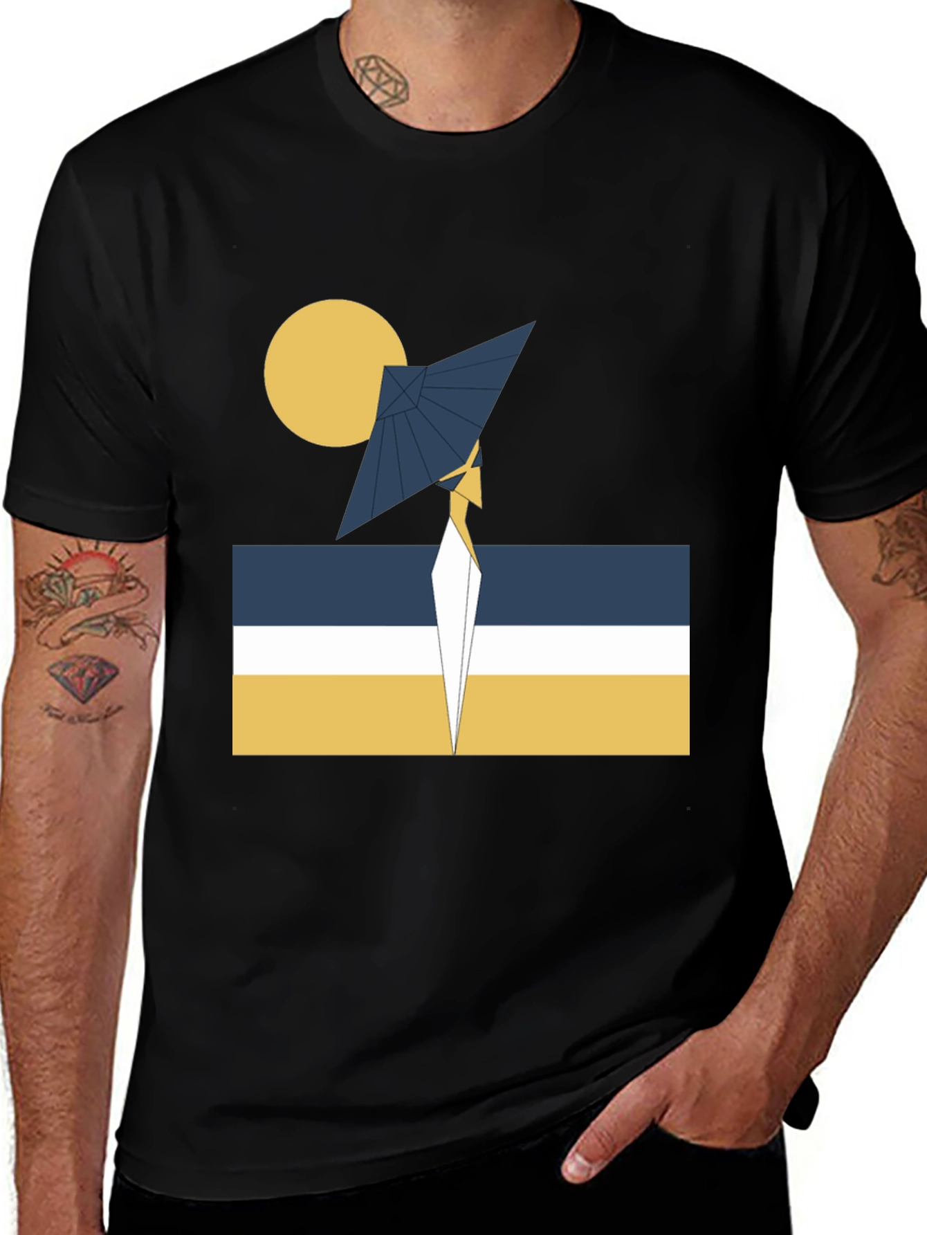 Variant 27 of Abstract Geometric Graphic Tee - Modern Design