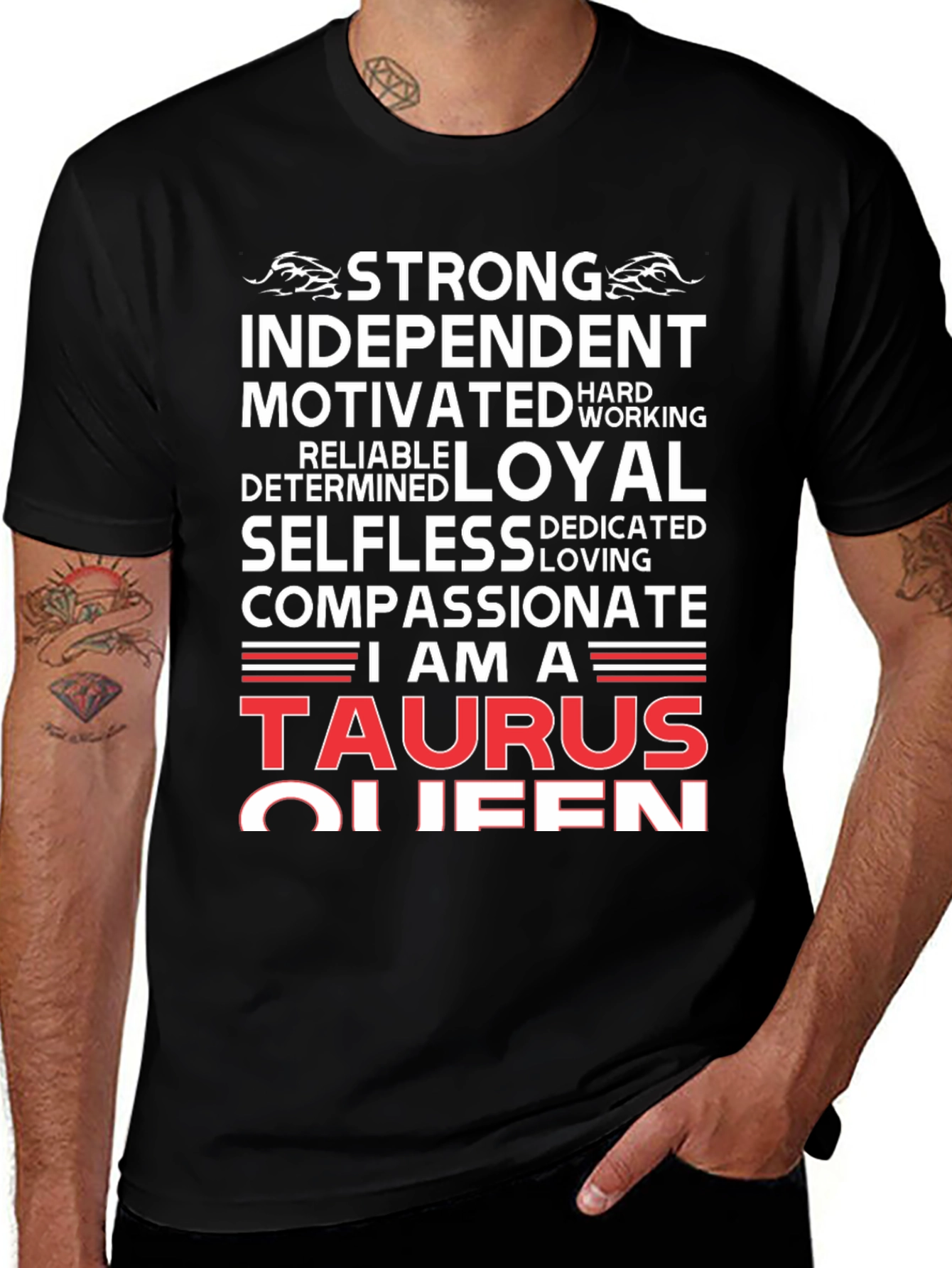 Taurus Queen Graphic Tee - Strong Independent Woman T-Shirt