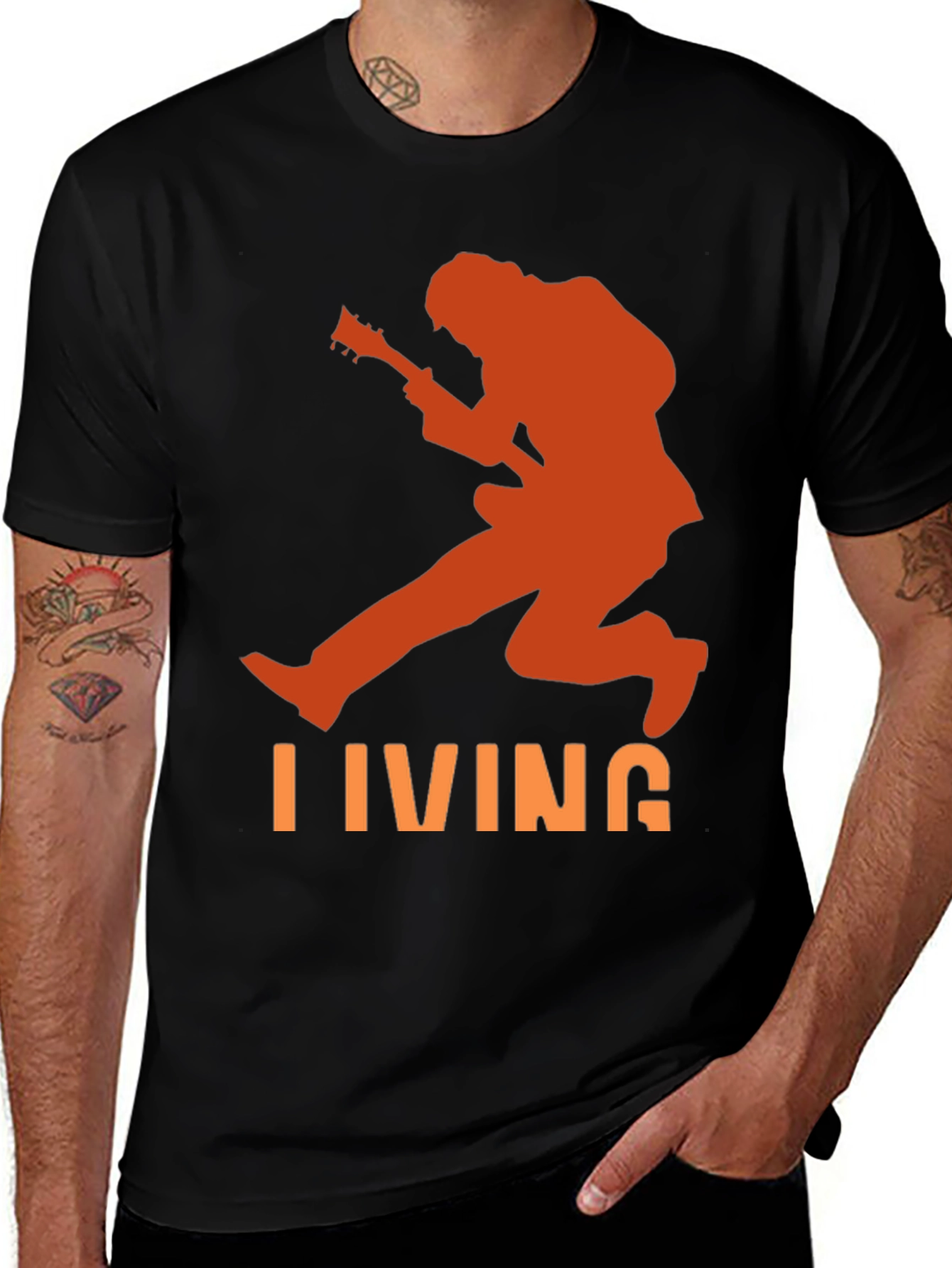 Living Guitarist Graphic Tee - Black