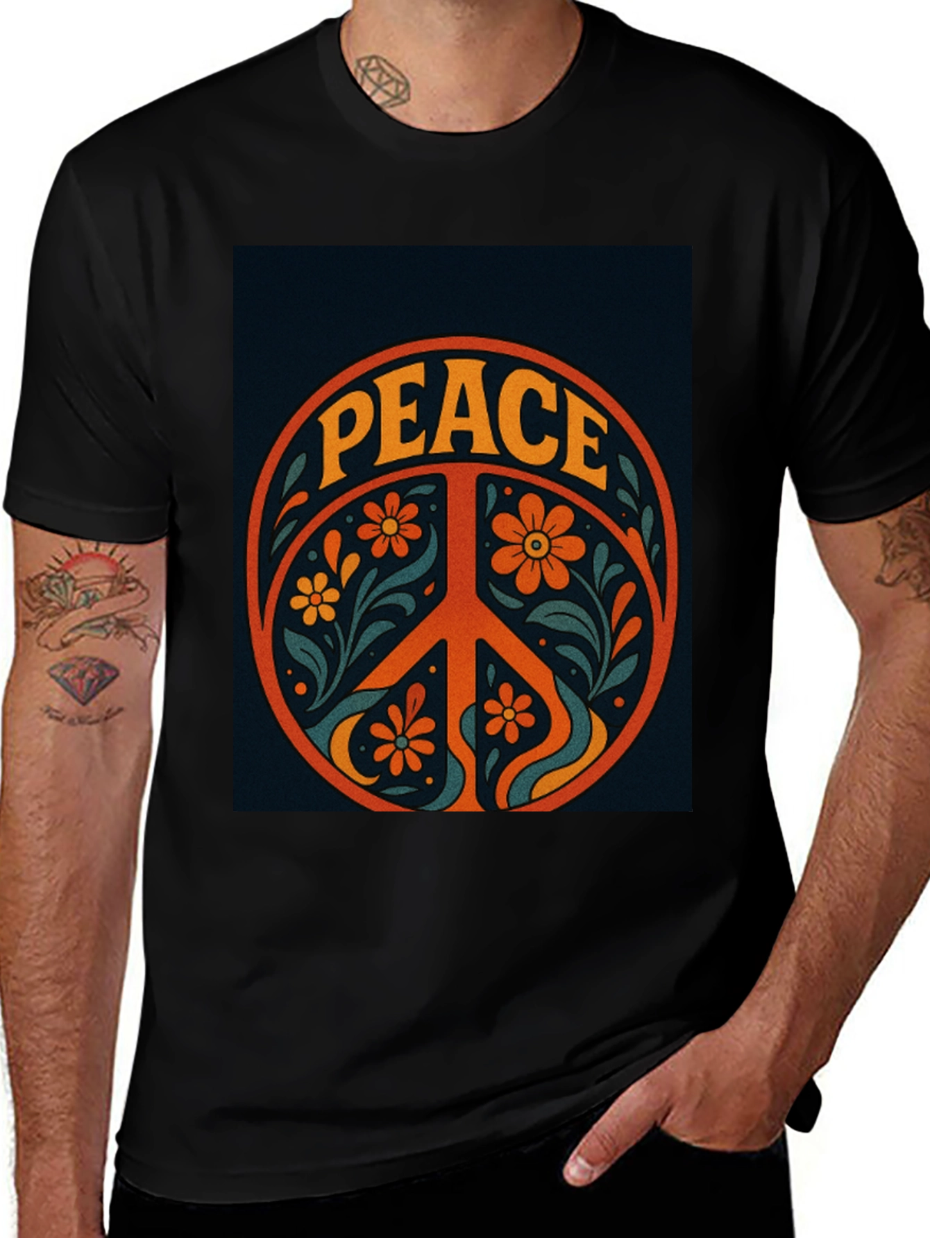 Variant 13 of Peace Sign Graphic Tee - Retro Style