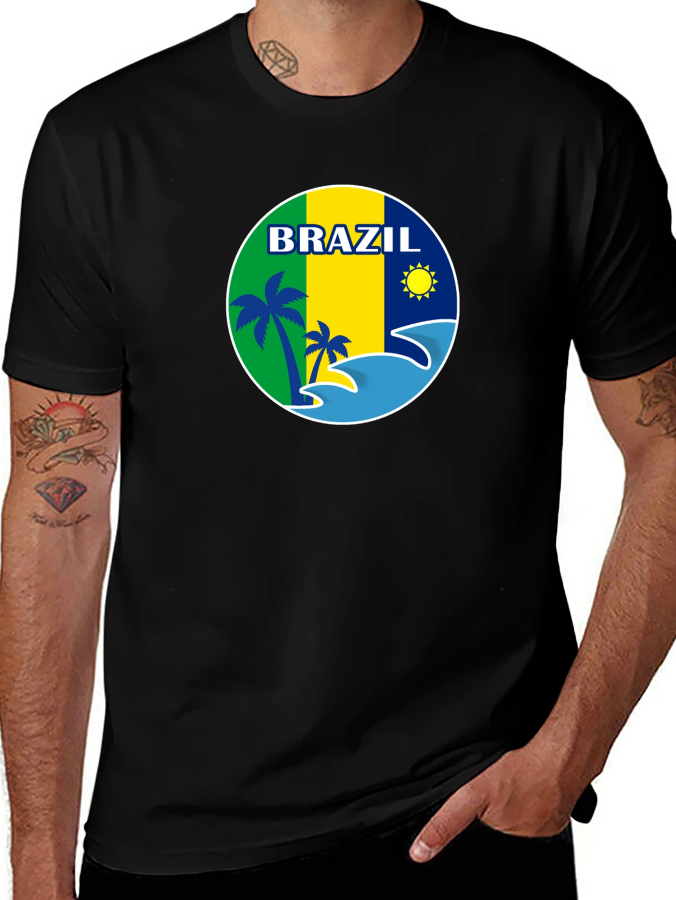 Variant 7 of Brazil Graphic Tee - Tropical Beach Design T-Shirt
