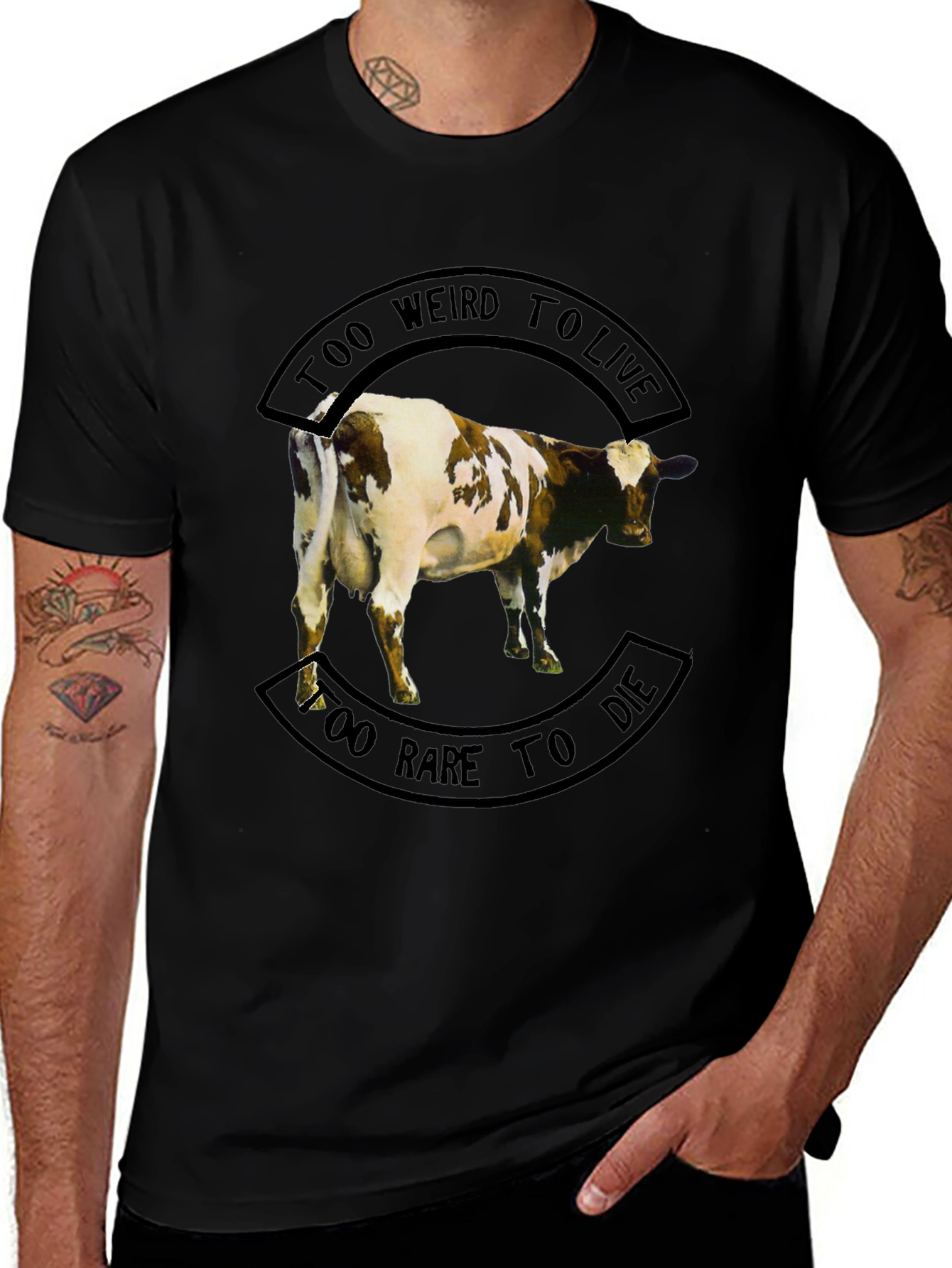 Variant 24 of Too Weird To Live Cow Graphic Tee
