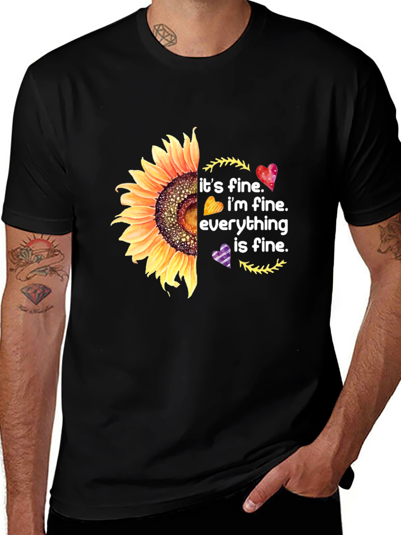 Variant 9 of It's Fine Sunflower Graphic Tee
