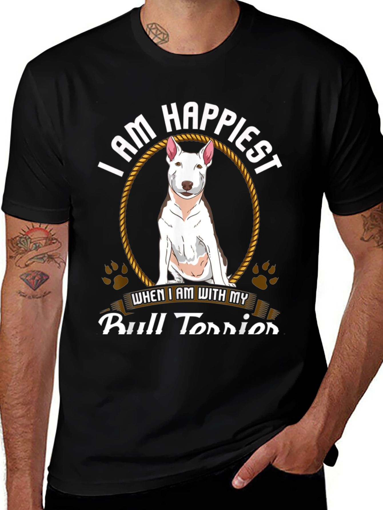 Happiest with Bull Terrier T-Shirt