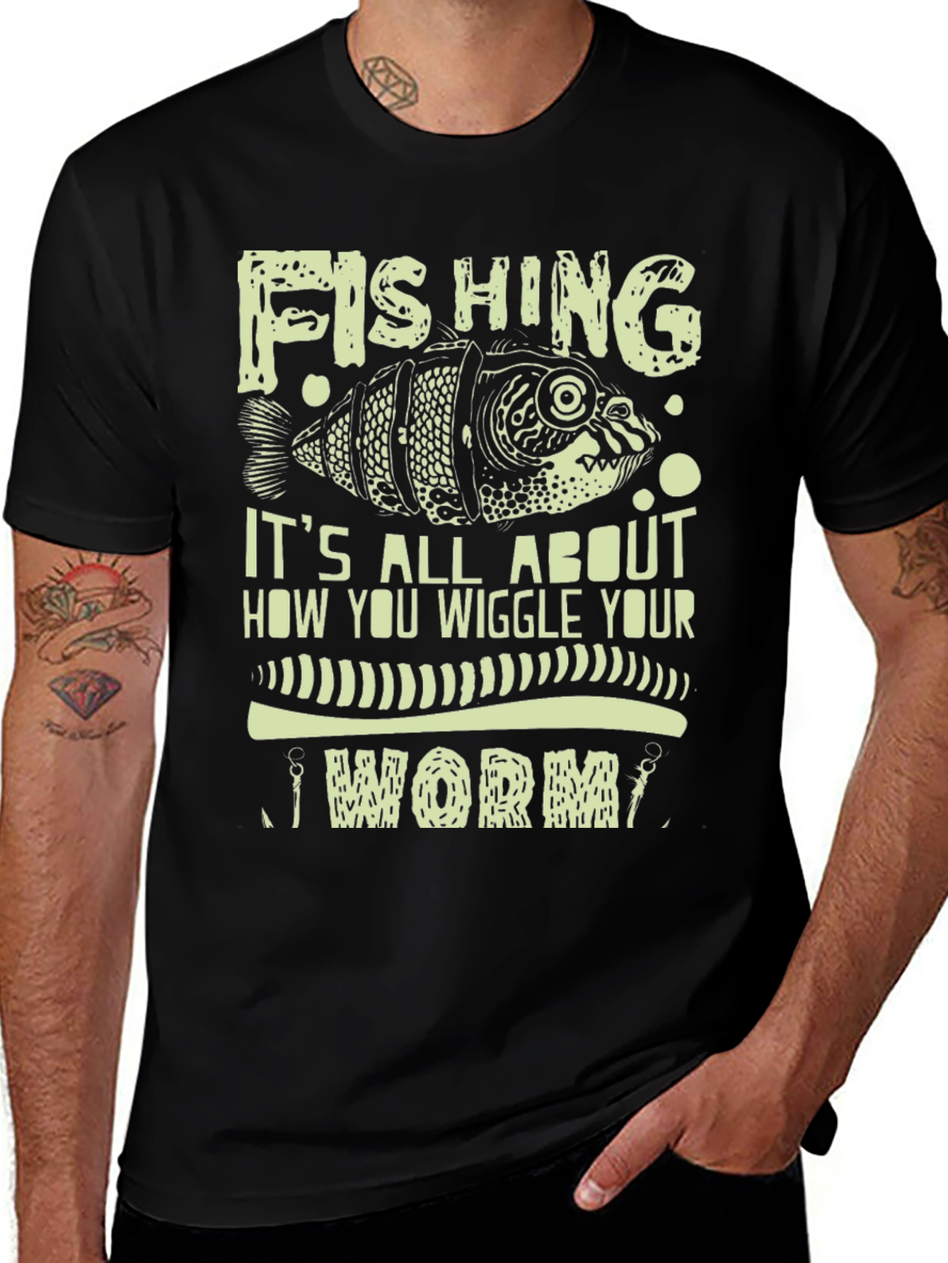 Variant 12 of Fishing Worm Graphic Print Tee