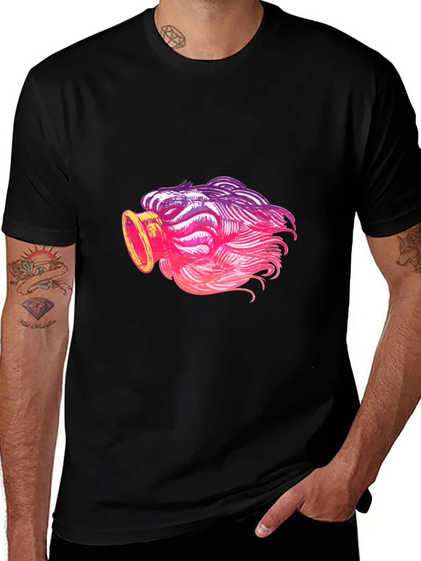 Variant 20 of Cool Graphic Tee - Unique Pink Ombre Design