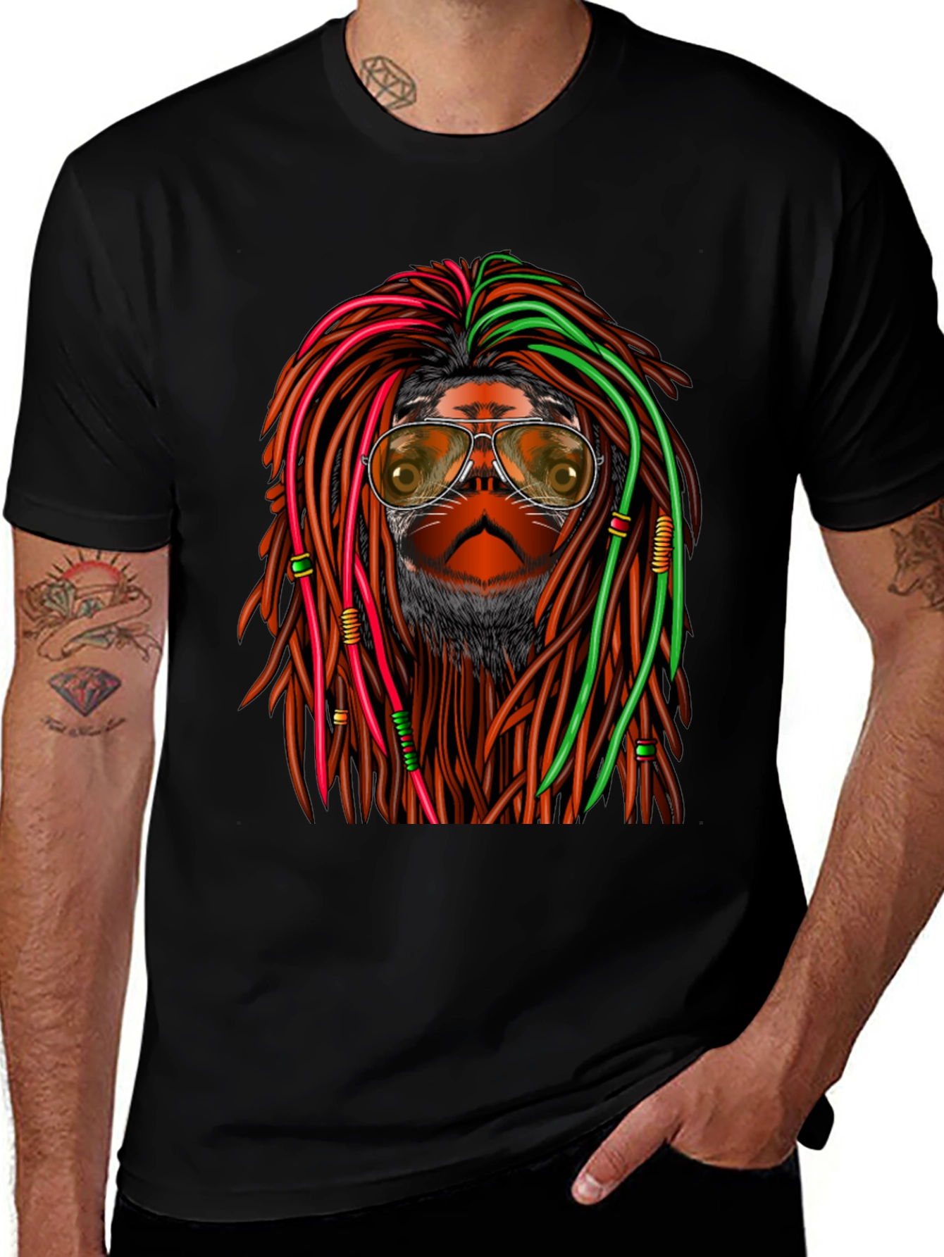 Variant 20 of Rasta Monkey Graphic Tee - Cool Casual Style