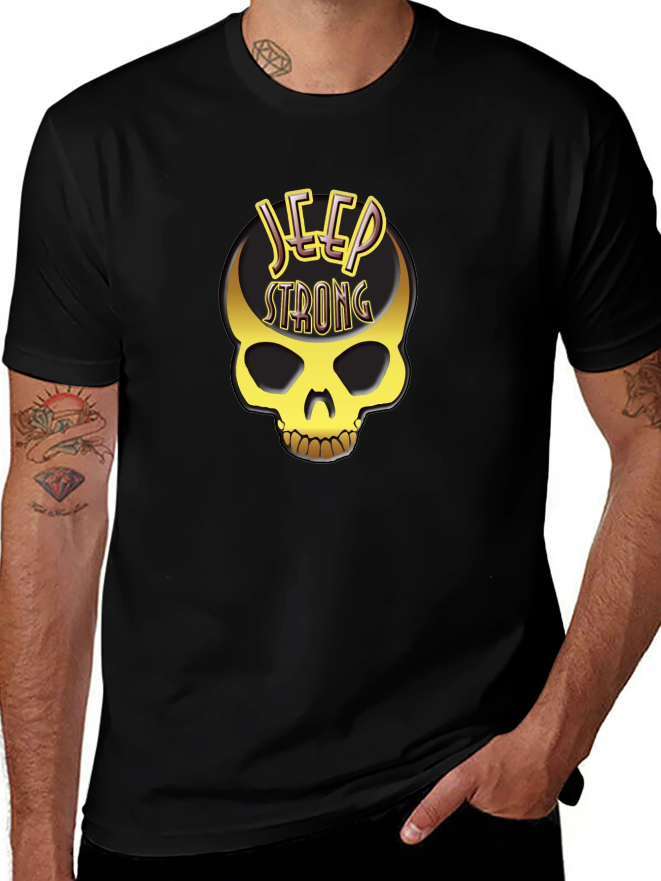 Jeep Strong Skull Graphic Tee - Black
