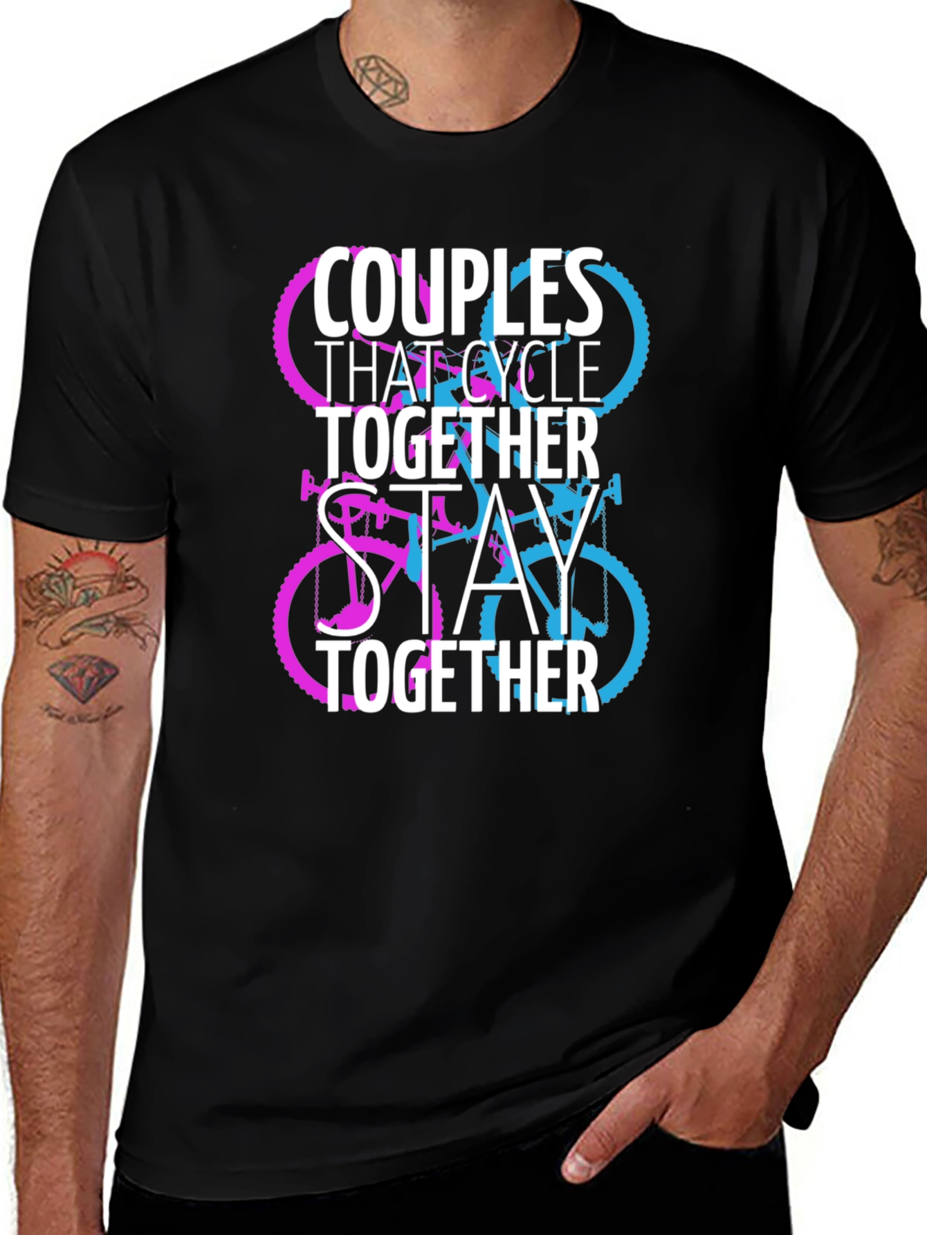 Variant 4 of Couples Cycle Together T-Shirt