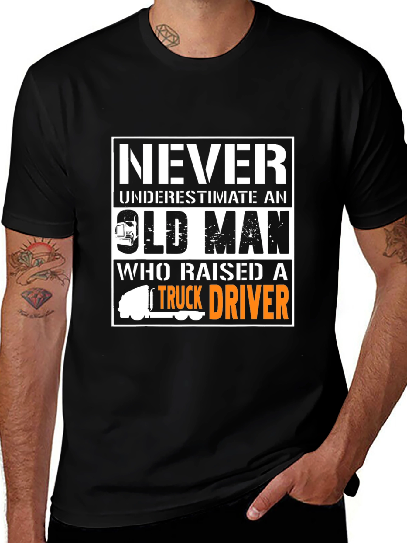 Variant 24 of Never Underestimate Old Man Trucker T-Shirt