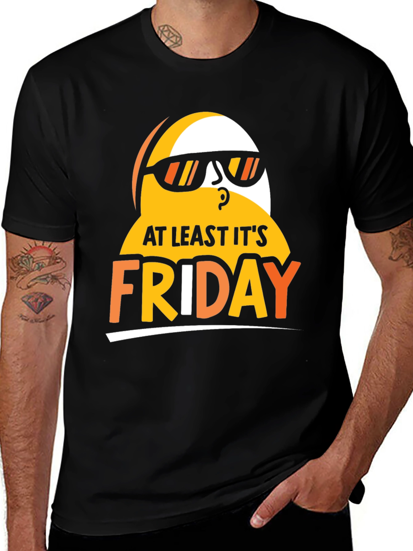 Variant 13 of Funny Friday T-Shirt - At Least It's Friday - Egg with Sunglasses