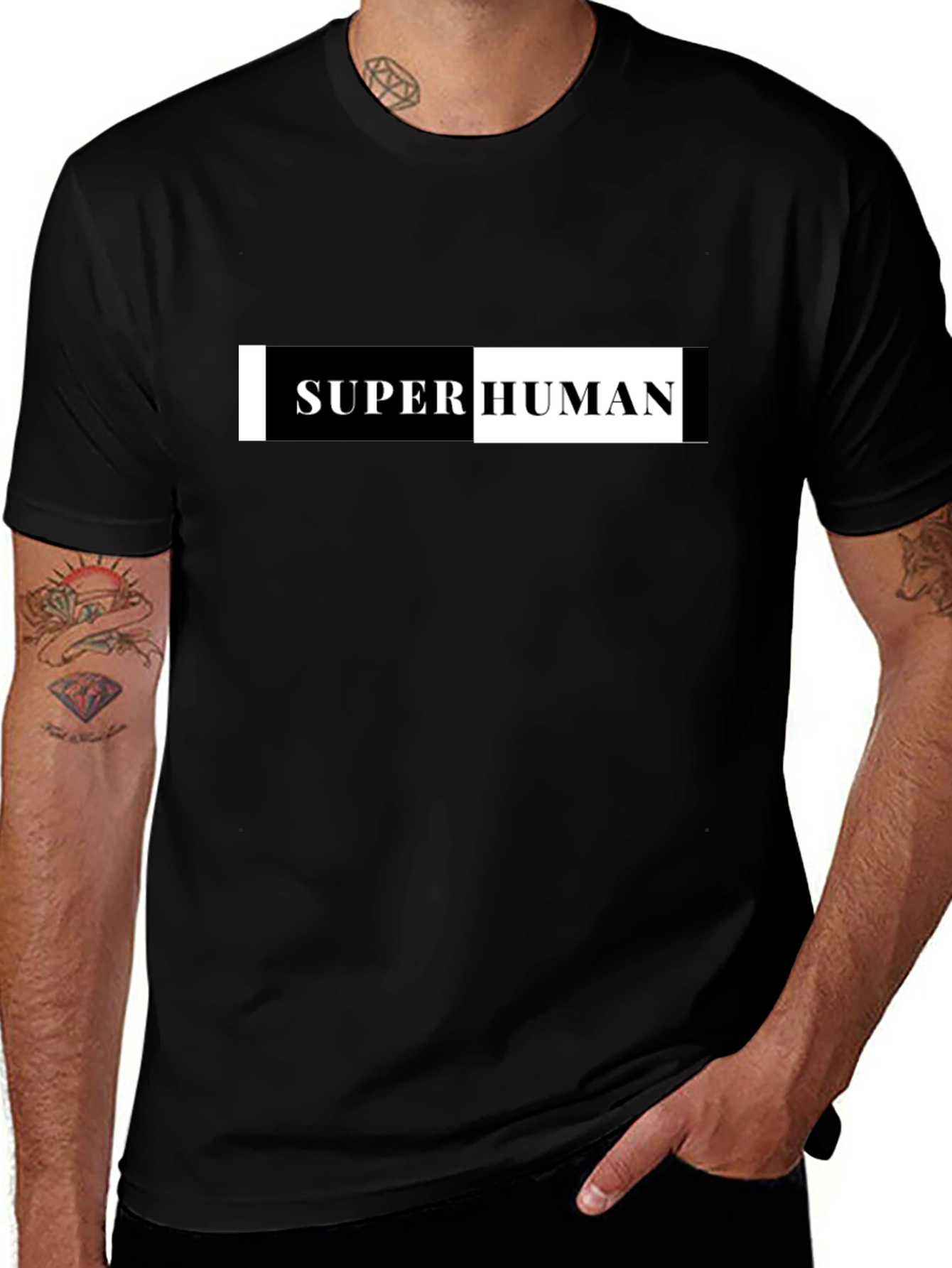 Variant 12 of Superhuman Graphic T-Shirt - Stylish Black Tee