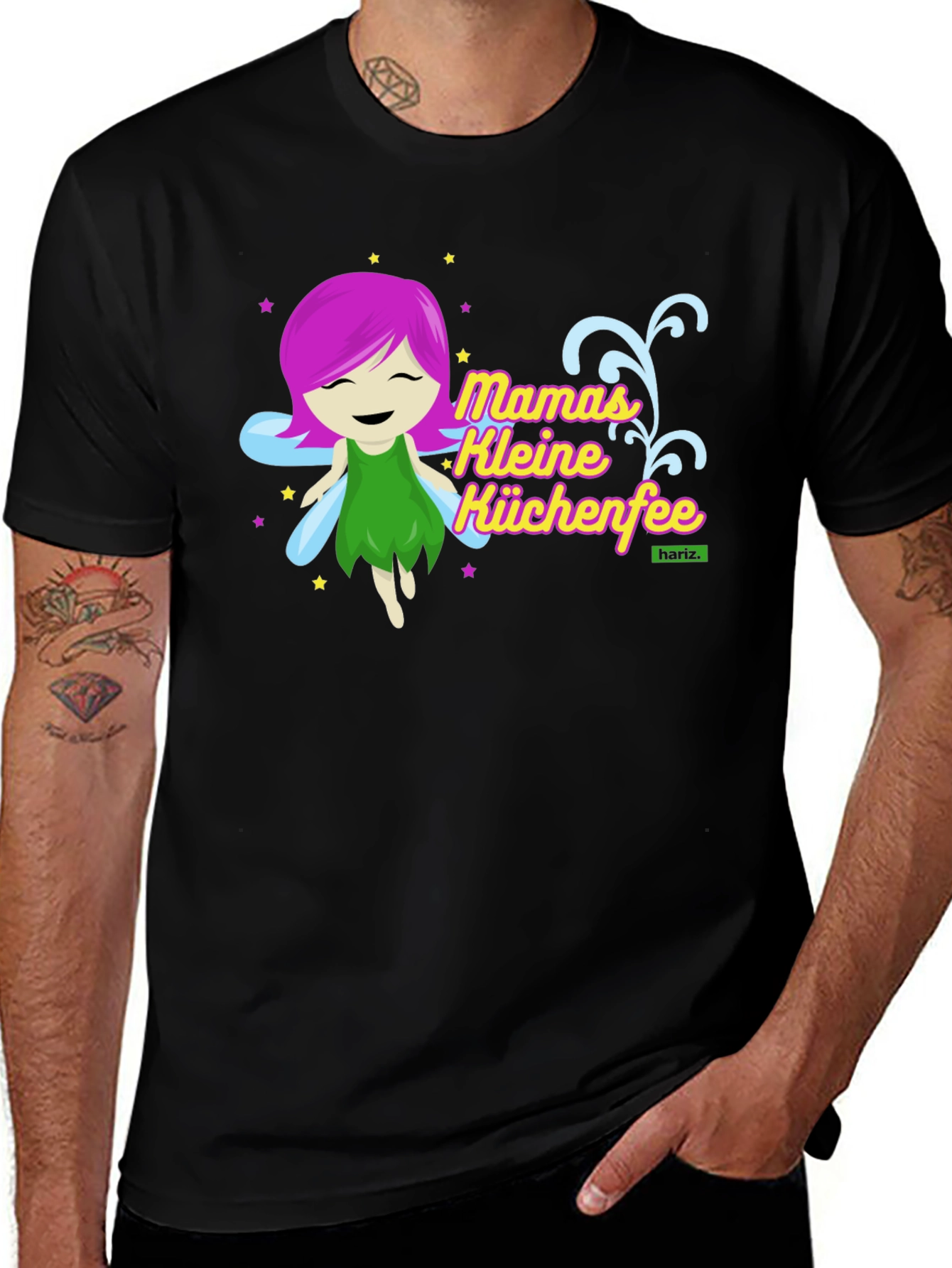 Variant 25 of Mama's Little Kitchen Fairy Black T-Shirt