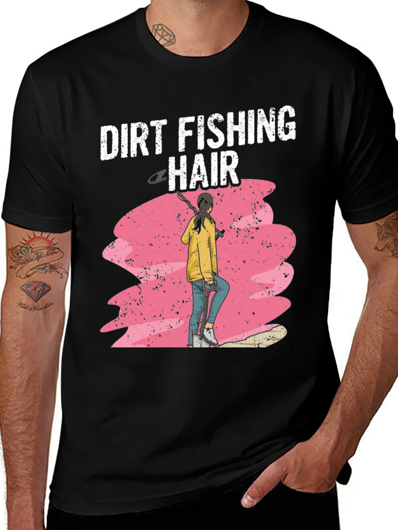 Variant 16 of Dirt Fishing Hair T-Shirt