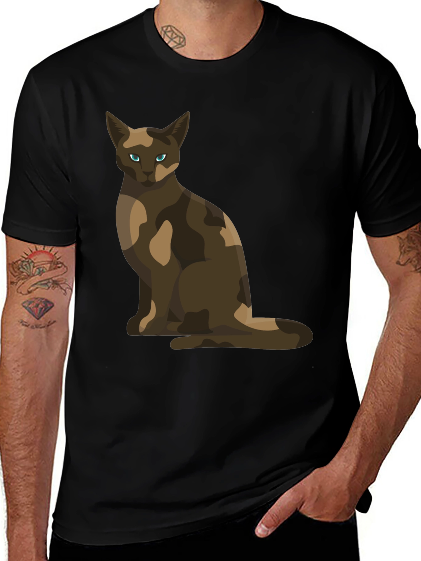 Variant 24 of Cool Cat Camo Design T-Shirt