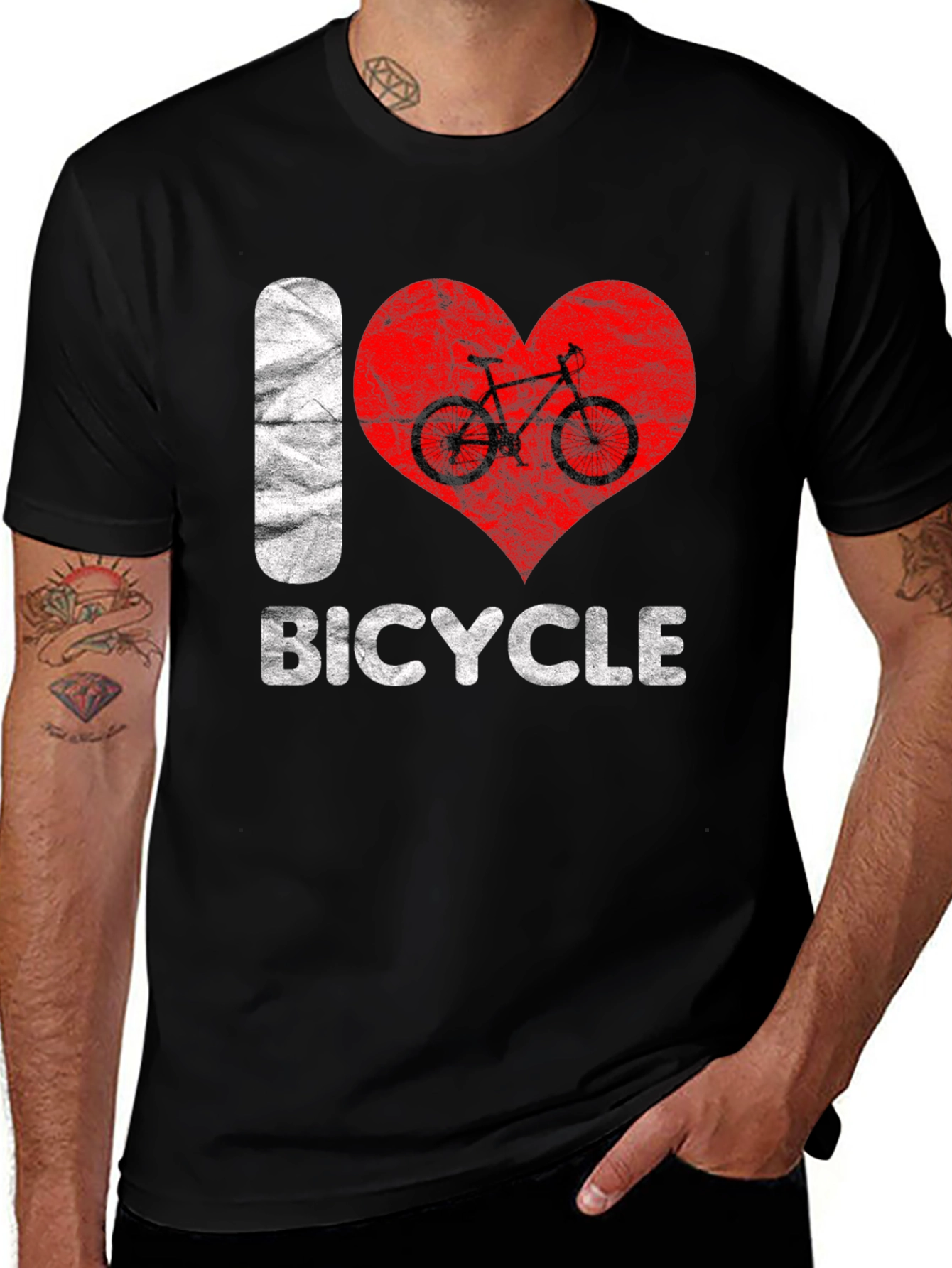 Variant 7 of I Love Bicycle Graphic T-Shirt