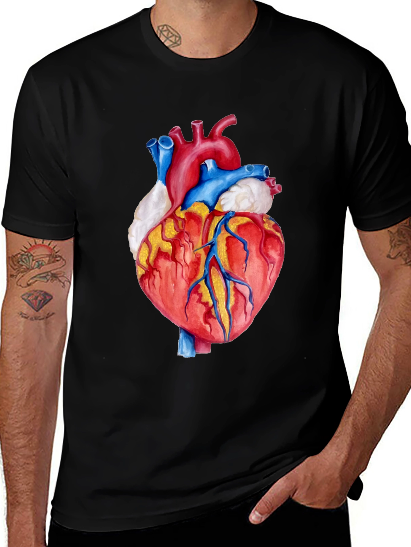 Variant 18 of Anatomical Heart Graphic Tee - Artistic Medical Apparel