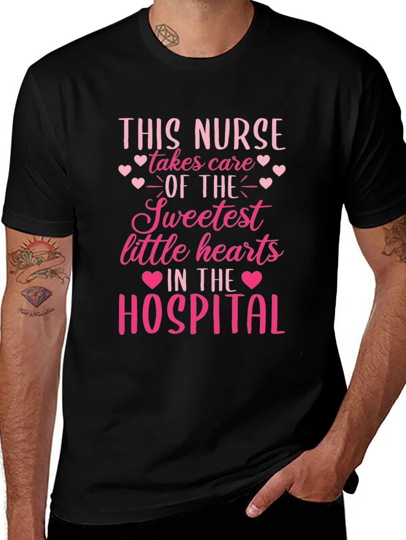 Variant 5 of Sweetest Hearts Nurse Graphic Tee