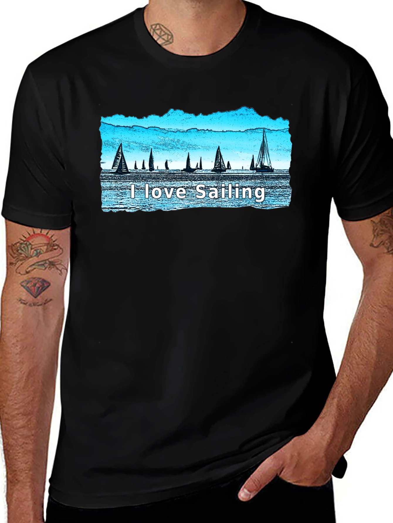 Variant 14 of I Love Sailing T-Shirt - Sailboat Graphic Tee
