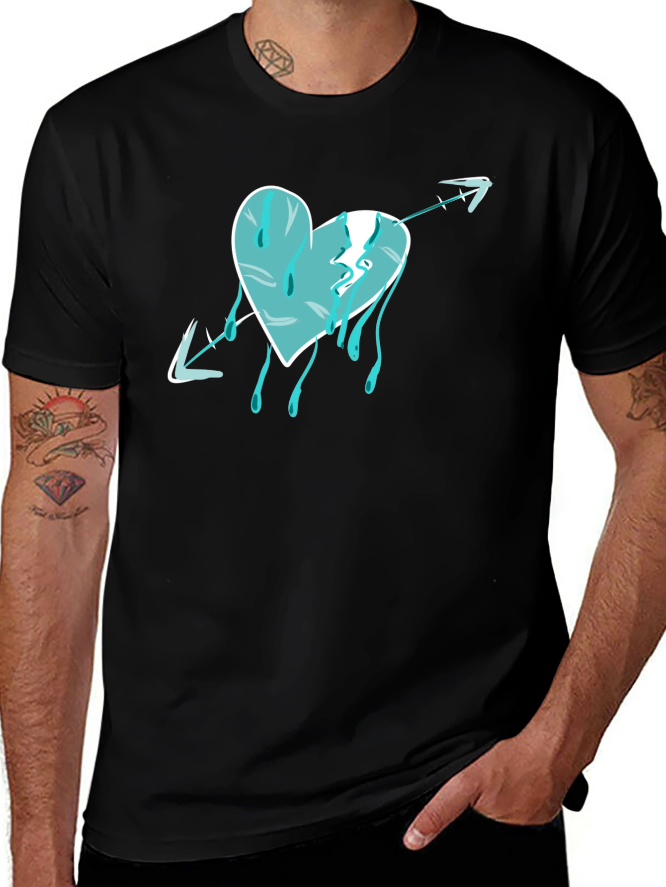 Variant 8 of Heart Arrow Drip Graphic T-Shirt