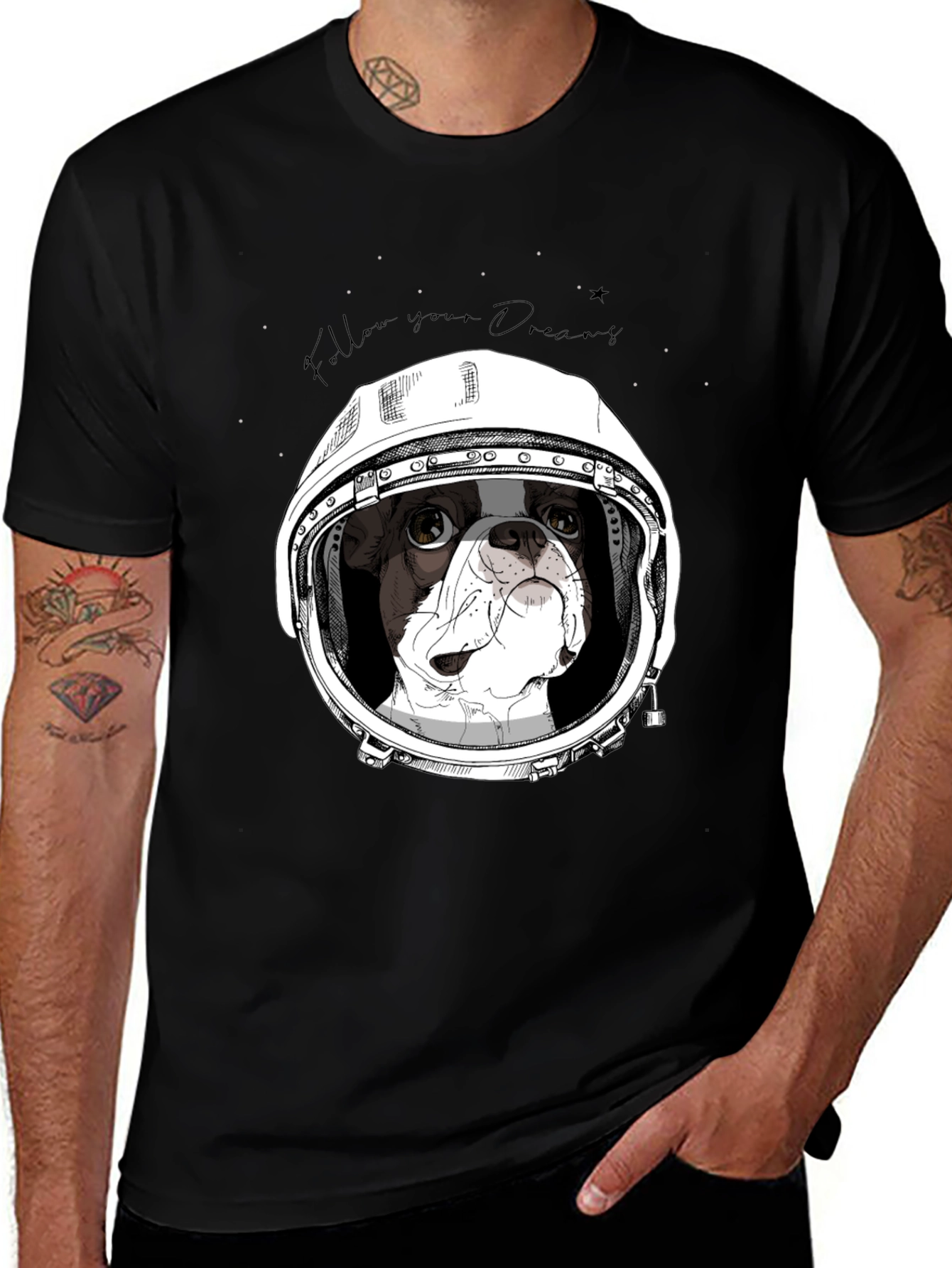 Dog Astronaut Graphic Tee - Follow Your Dreams