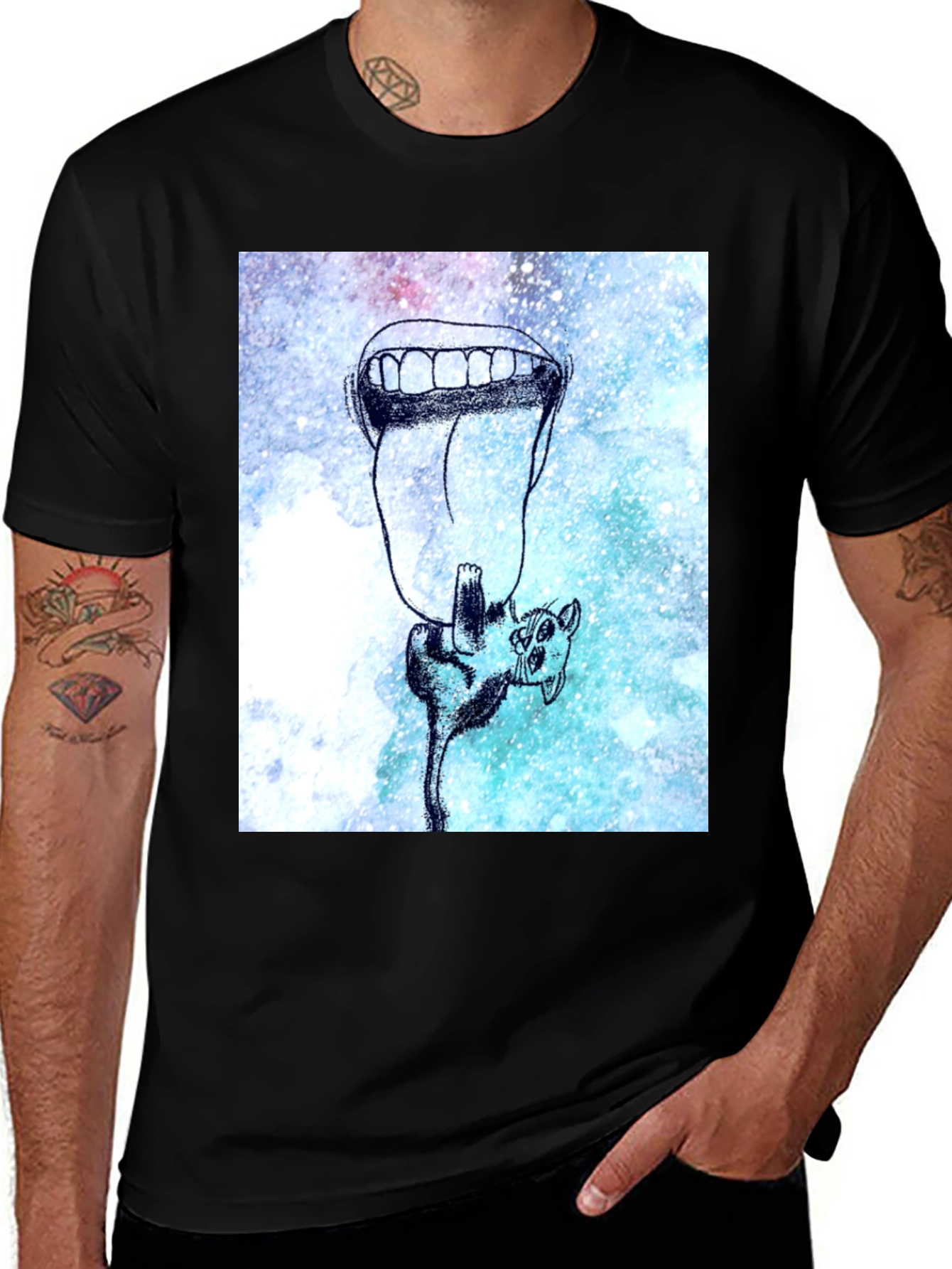 Variant 11 of Surreal Cat Tongue T-Shirt