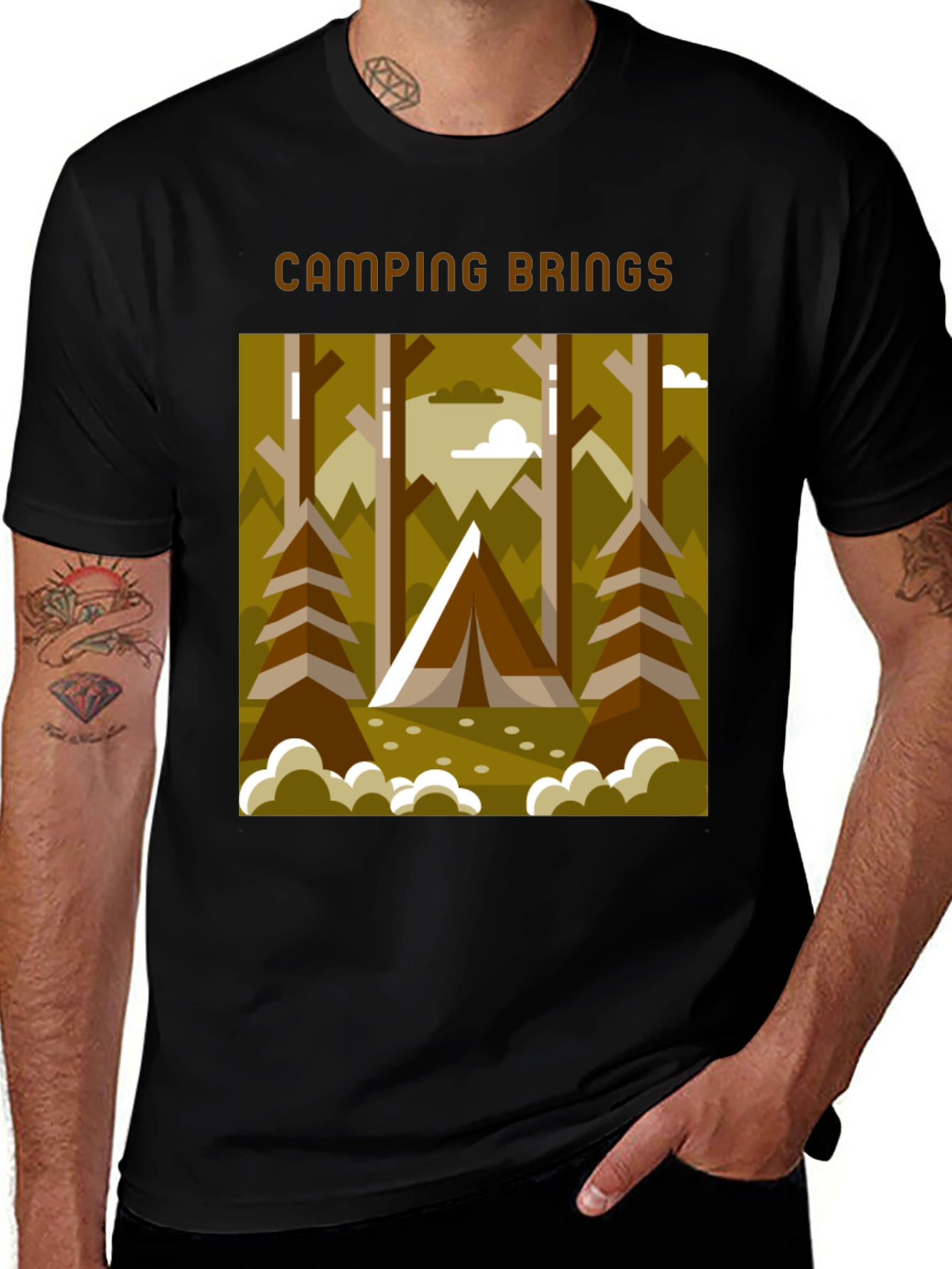 Variant 13 of Camping Brings T-Shirt - Outdoors Graphic Tee