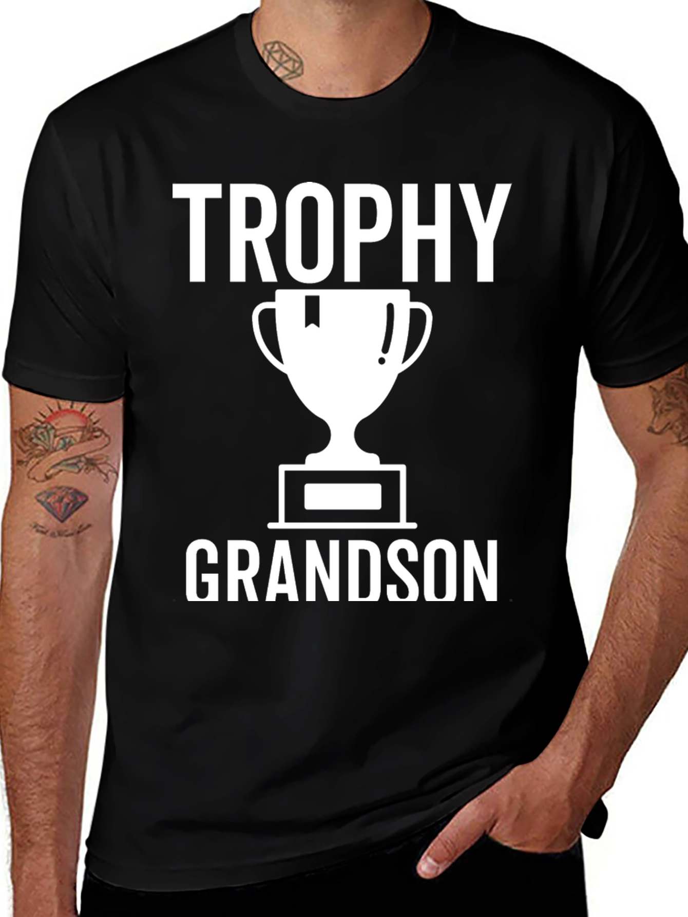 Variant 22 of Trophy Grandson T-Shirt - Black Graphic Tee