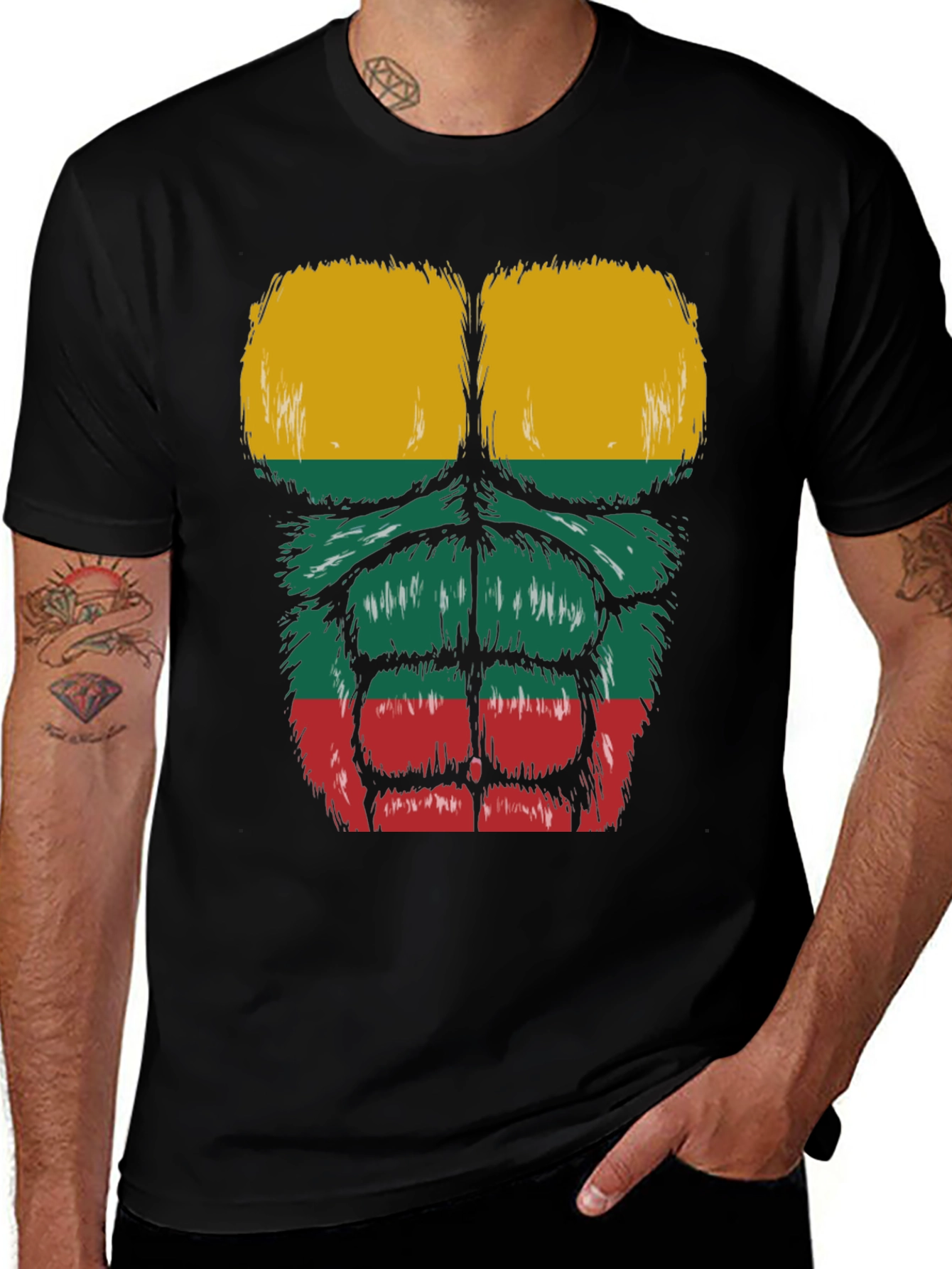 Lithuania Flag Muscle Tee