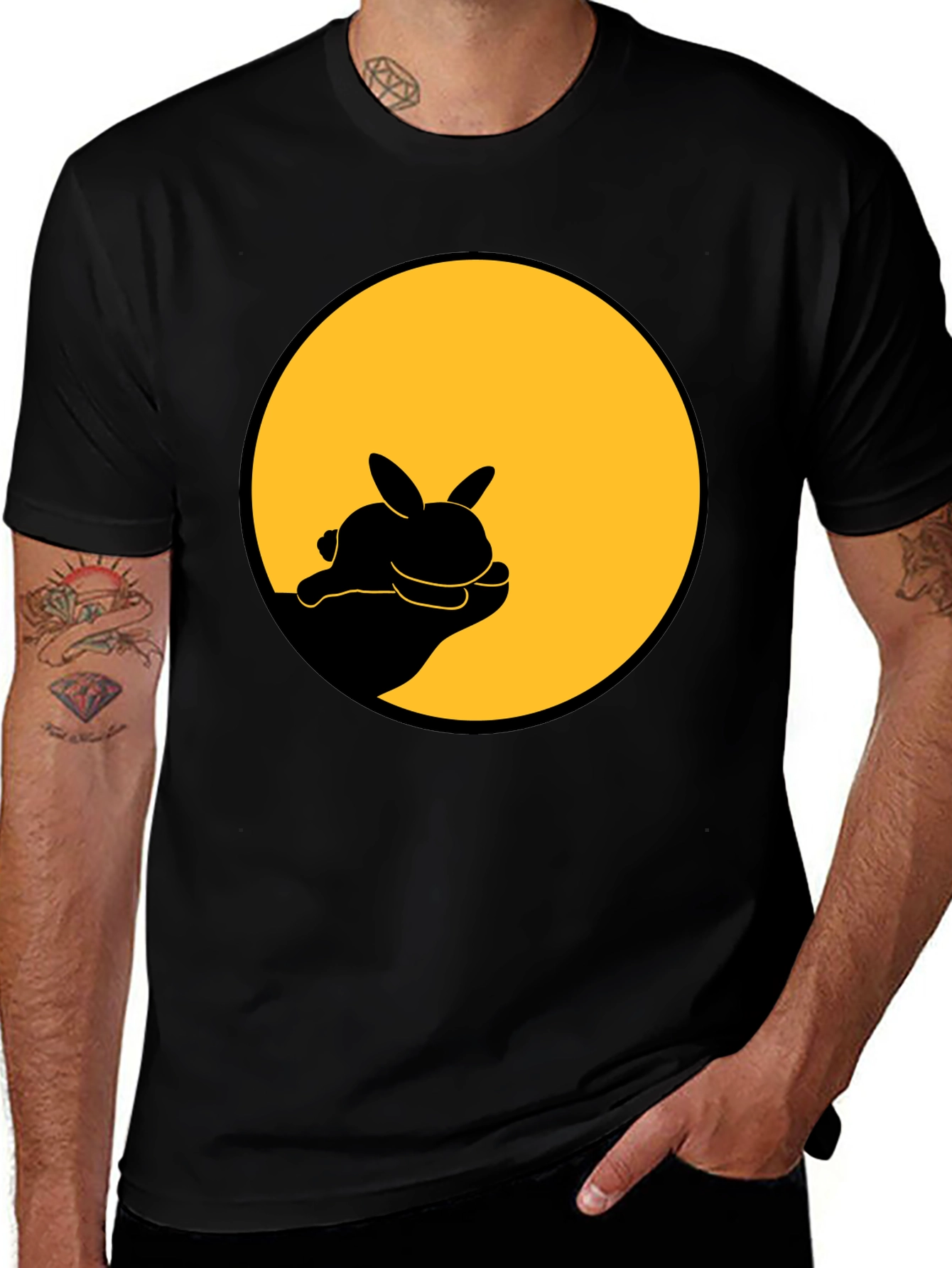 Variant 30 of Rabbit Silhouette Graphic Tee - Soft Cotton Blend