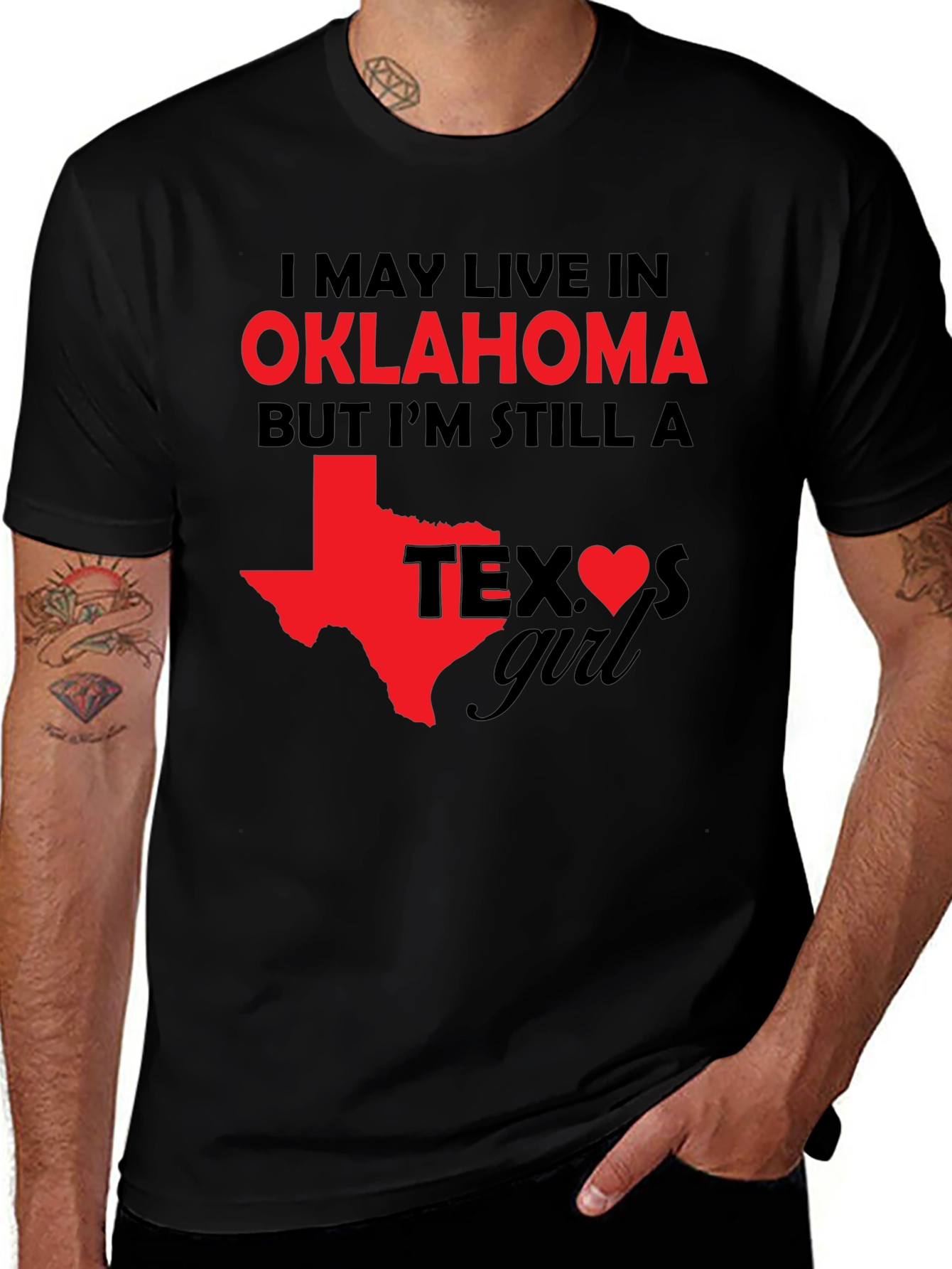 Variant 23 of Oklahoma Girl Texas Heart T-Shirt