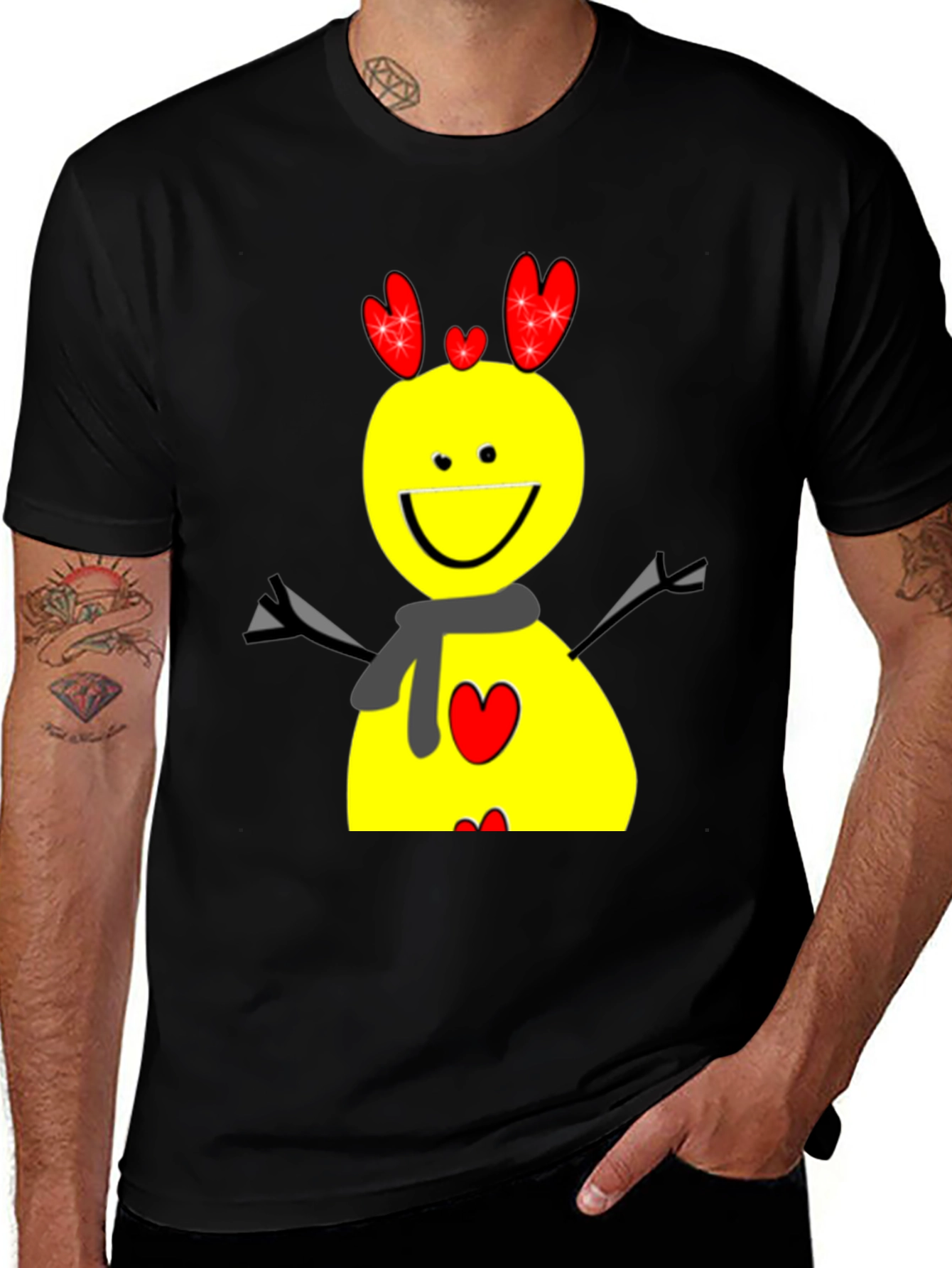 Variant 28 of Fun Cartoon Graphic Tee - Black