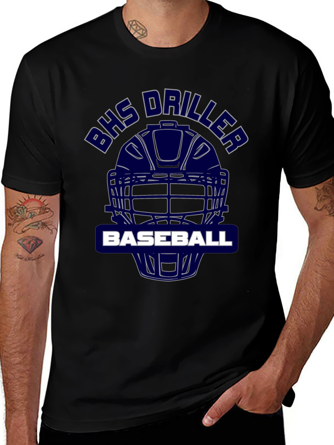 Variant 9 of BHS Driller Baseball T-Shirt - Black