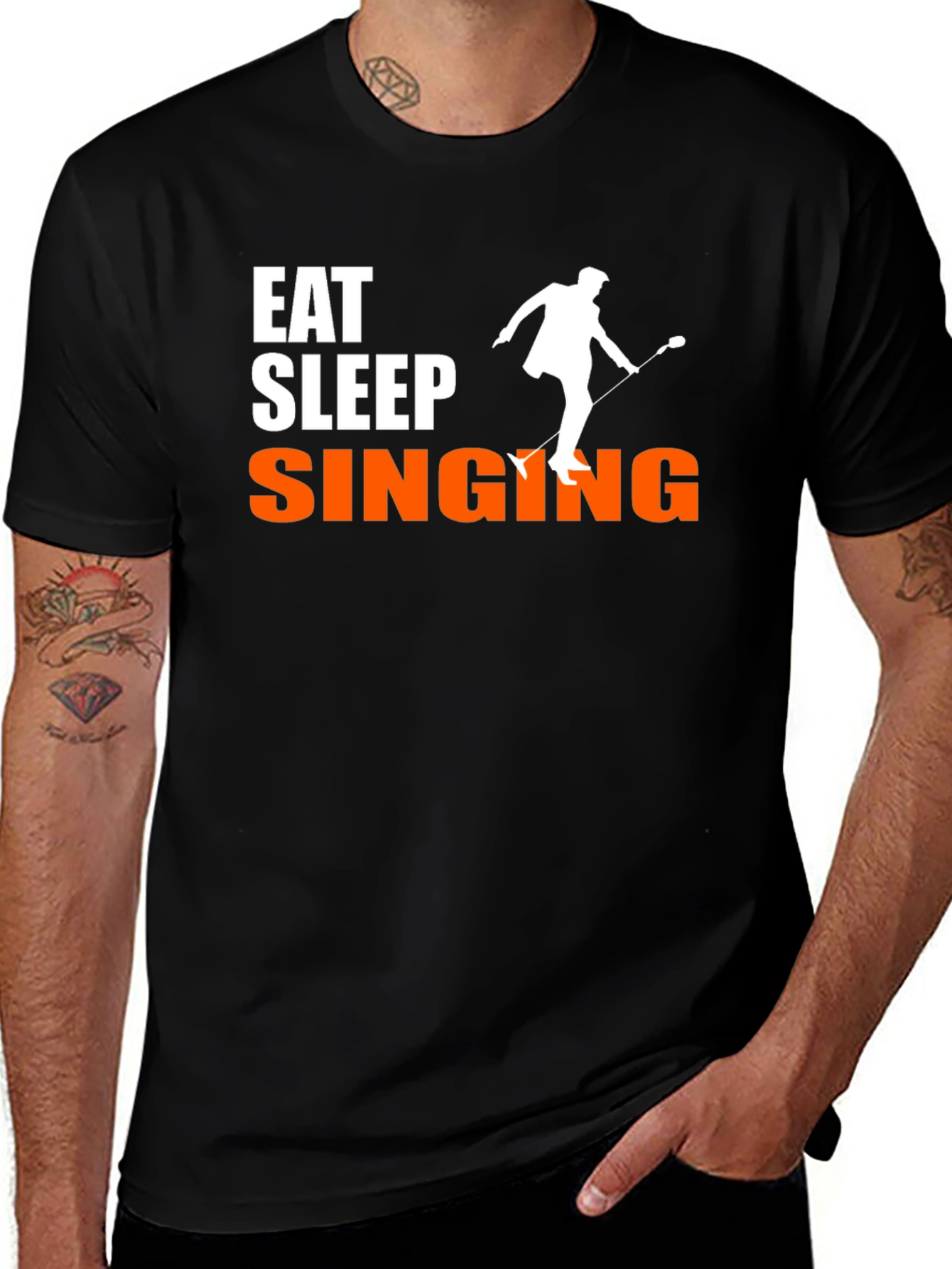 Variant 16 of Eat Sleep Singing Black T-Shirt