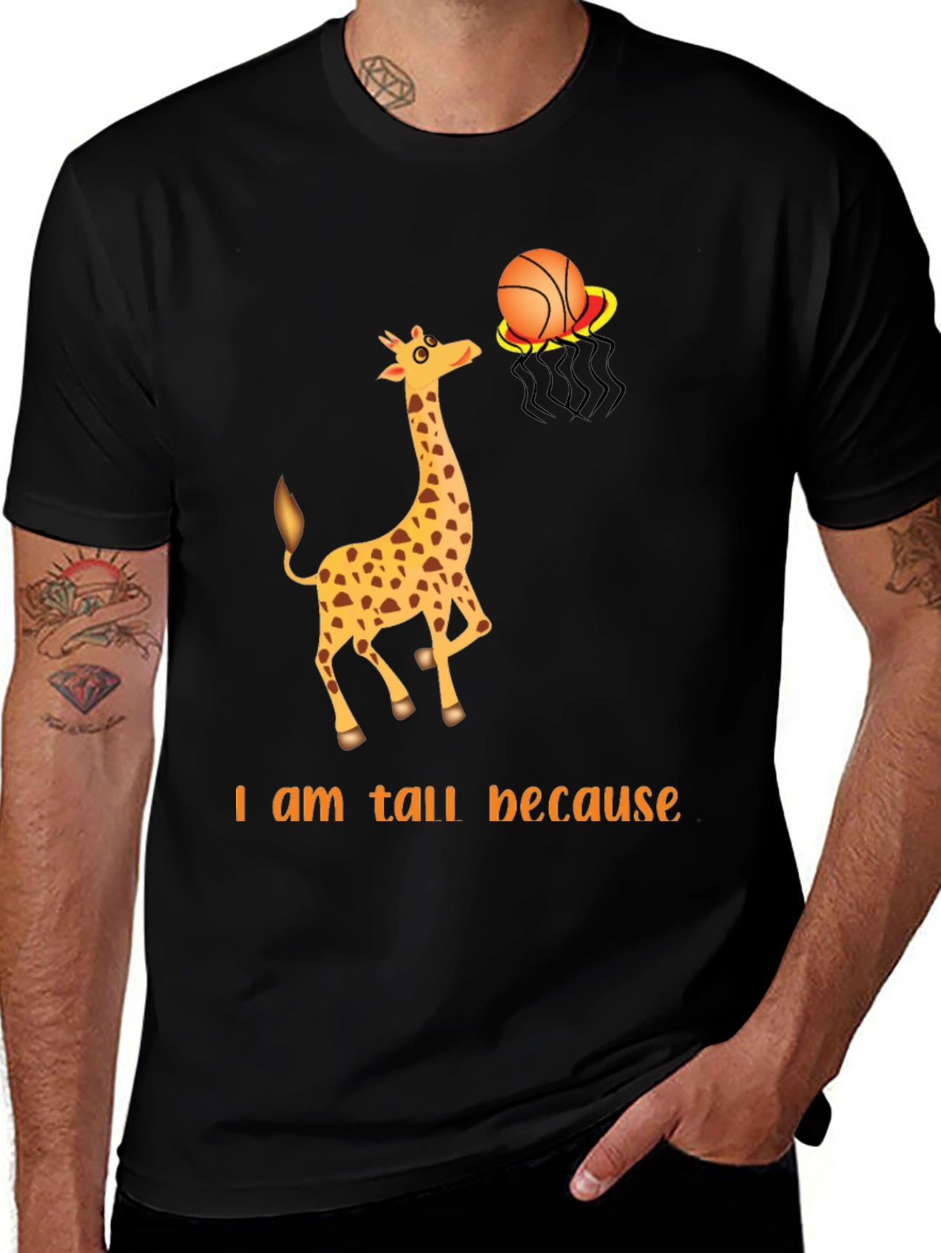 Variant 27 of Tall Giraffe Basketball T-Shirt