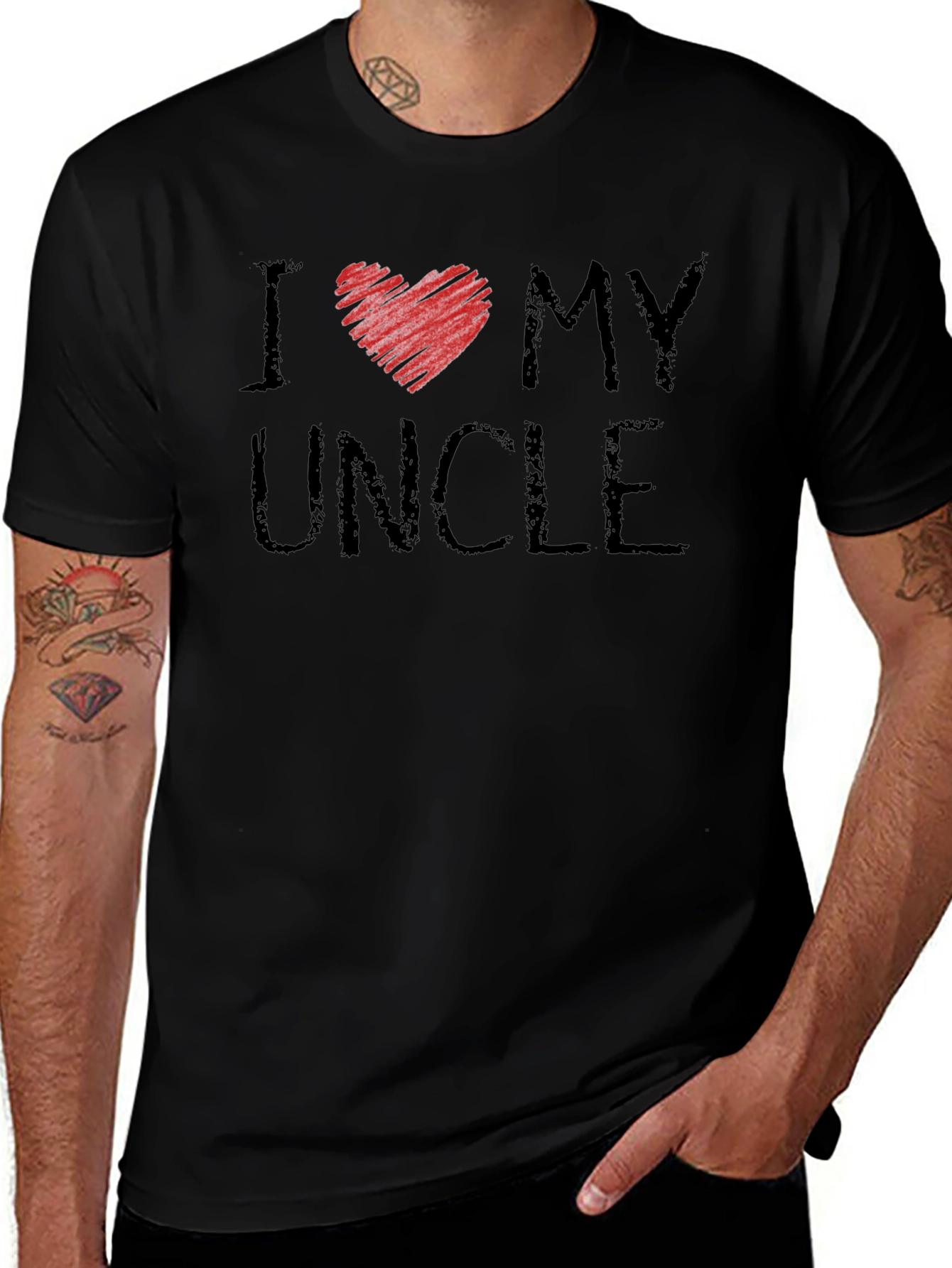 Variant 14 of I Heart My Uncle Black Graphic Tee