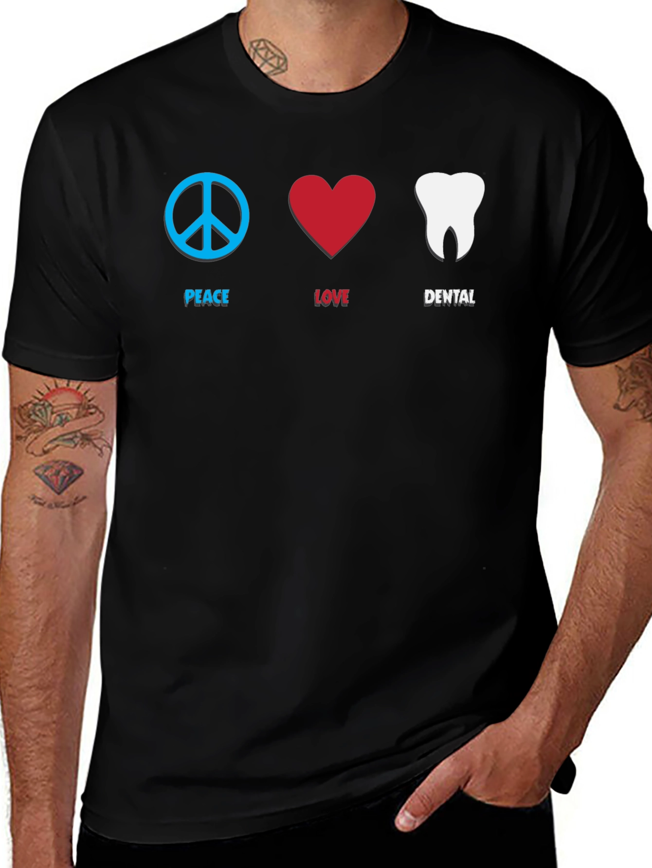 Peace Love Dental T-Shirt - Unisex Cotton Tee