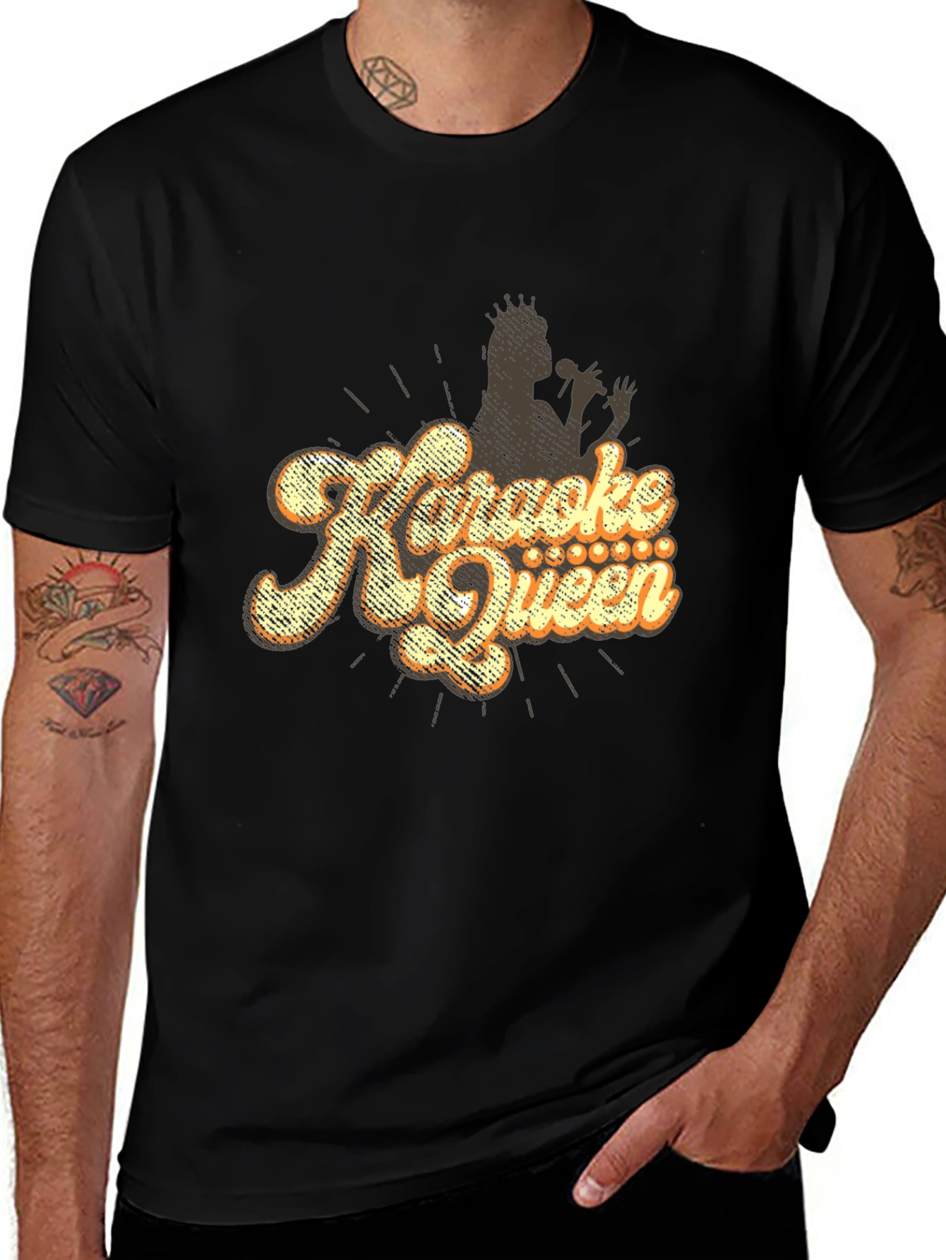 Variant 5 of Karaoke Queen Graphic Black T-Shirt