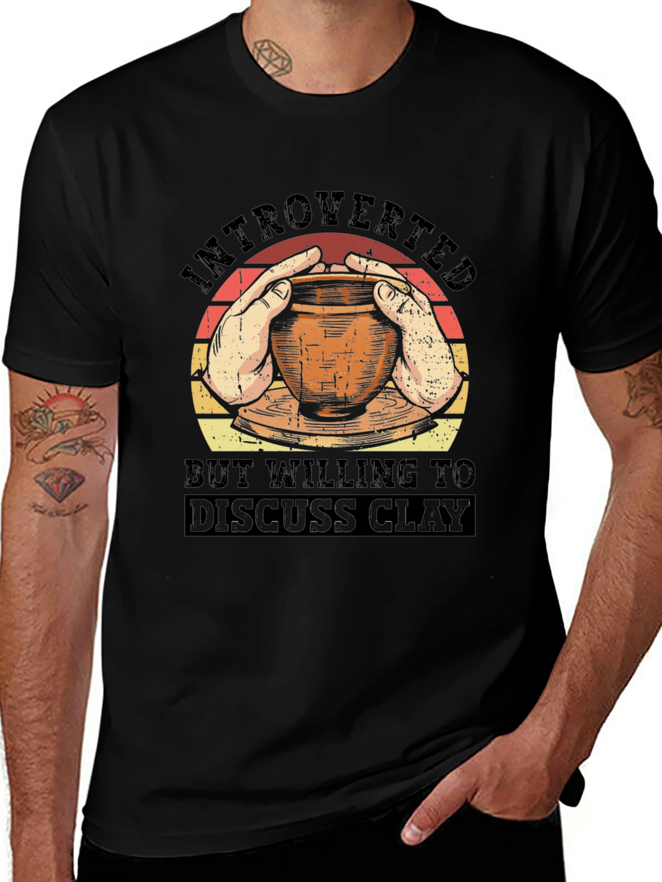 Variant 23 of Introverted But Willing To Discuss Clay T-Shirt