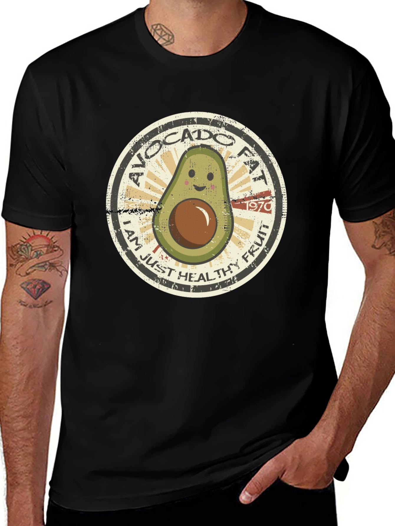 Avocado Fat - I am Just Healthy Fruit T-Shirt