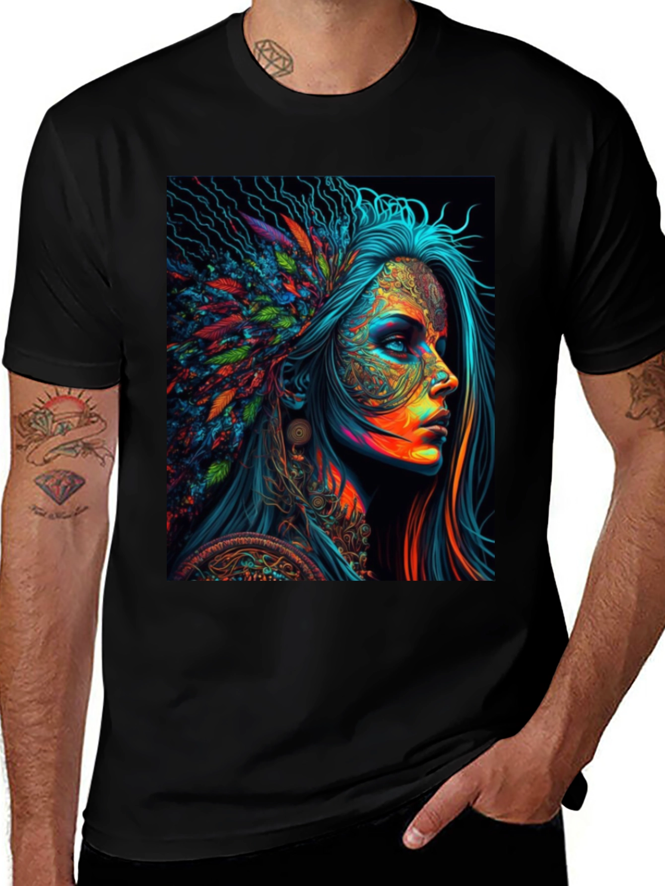 Variant 30 of Vibrant Psychedelic Woman Graphic T-Shirt