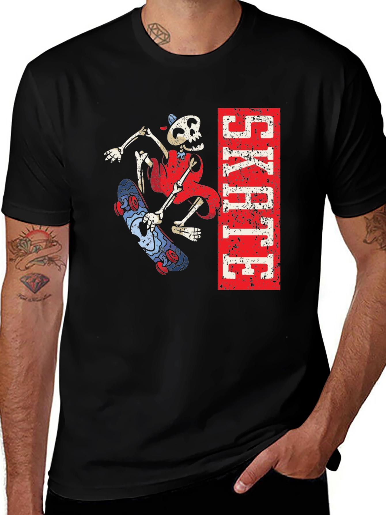 Variant 30 of Skate Skeleton T-Shirt - Cool Graphic Tee