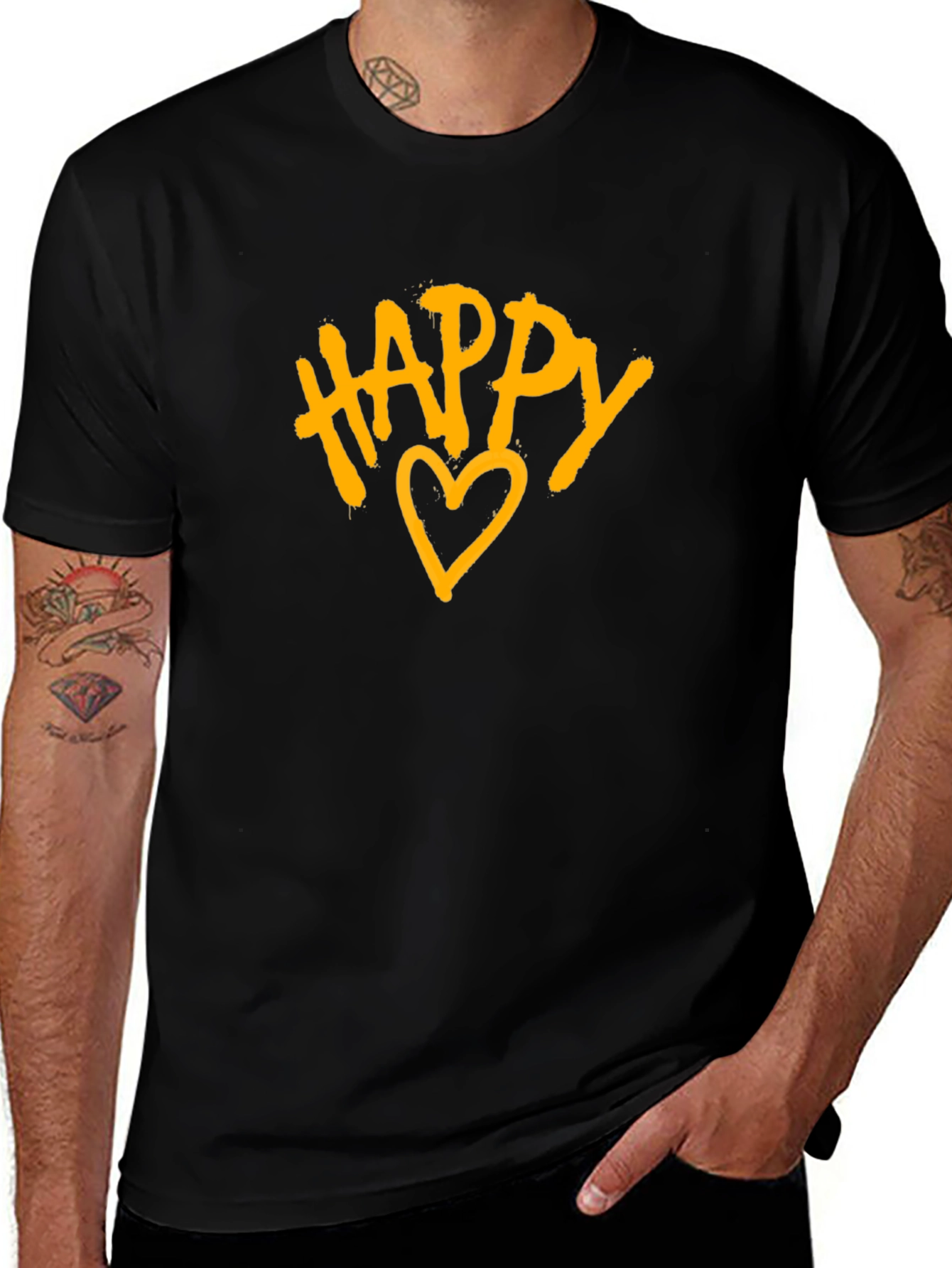 Variant 17 of Happy Heart Graphic Tee - Stylish Casual Wear