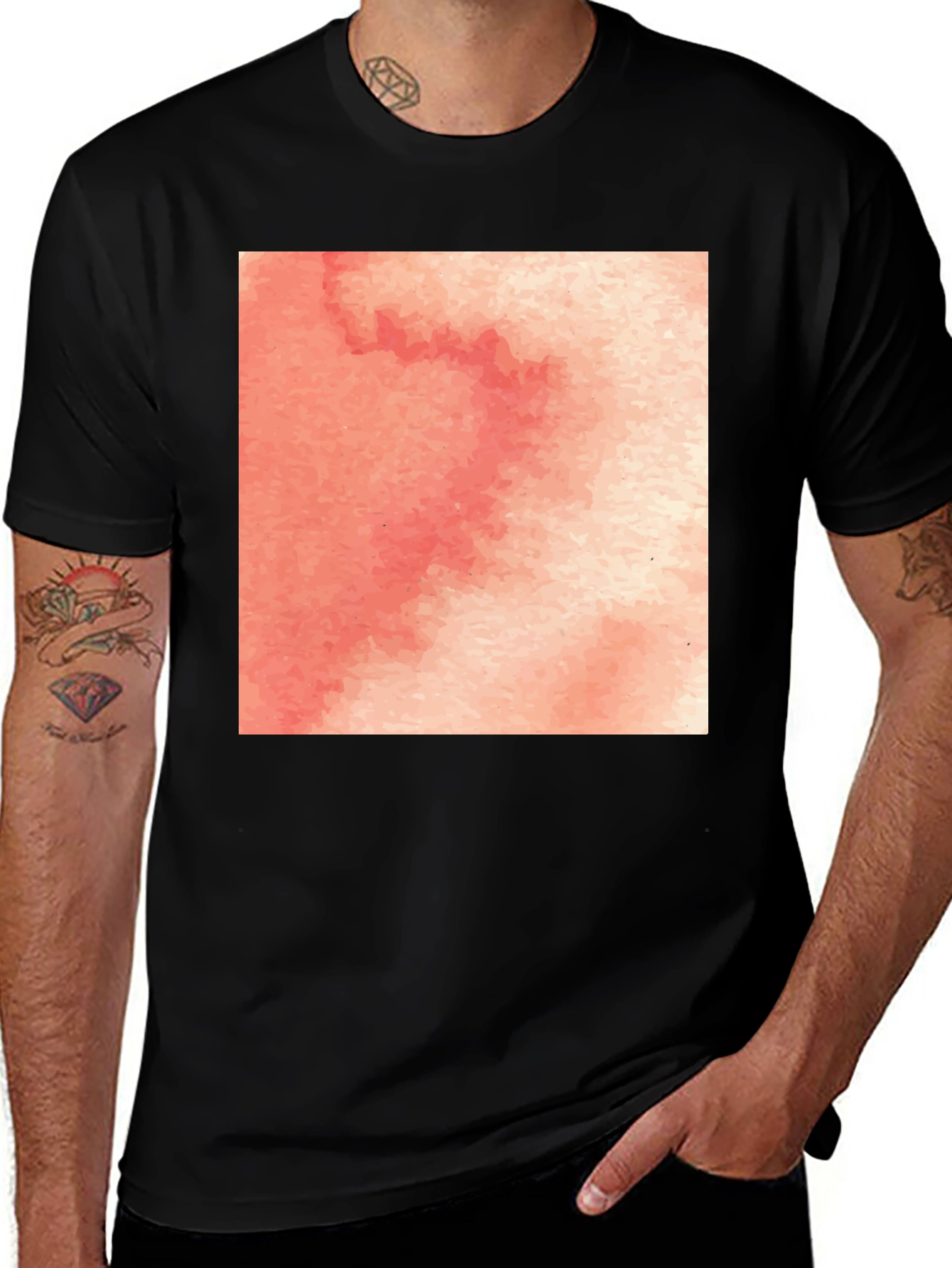 Variant 7 of Abstract Watercolor Graphic Tee - Black